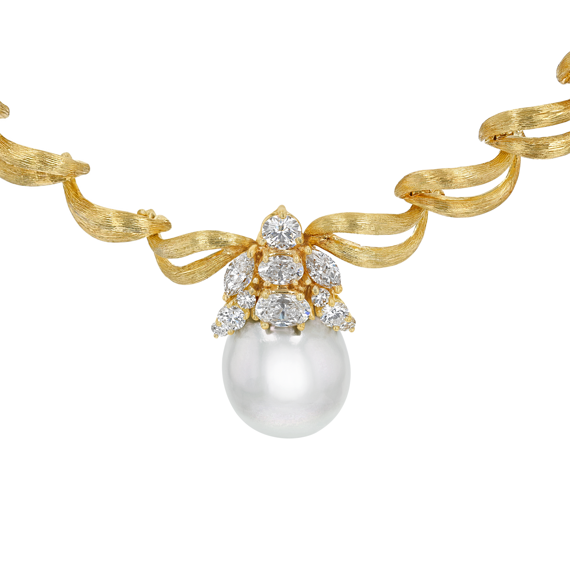 Henry Dunay Diamond and Pearl Necklace