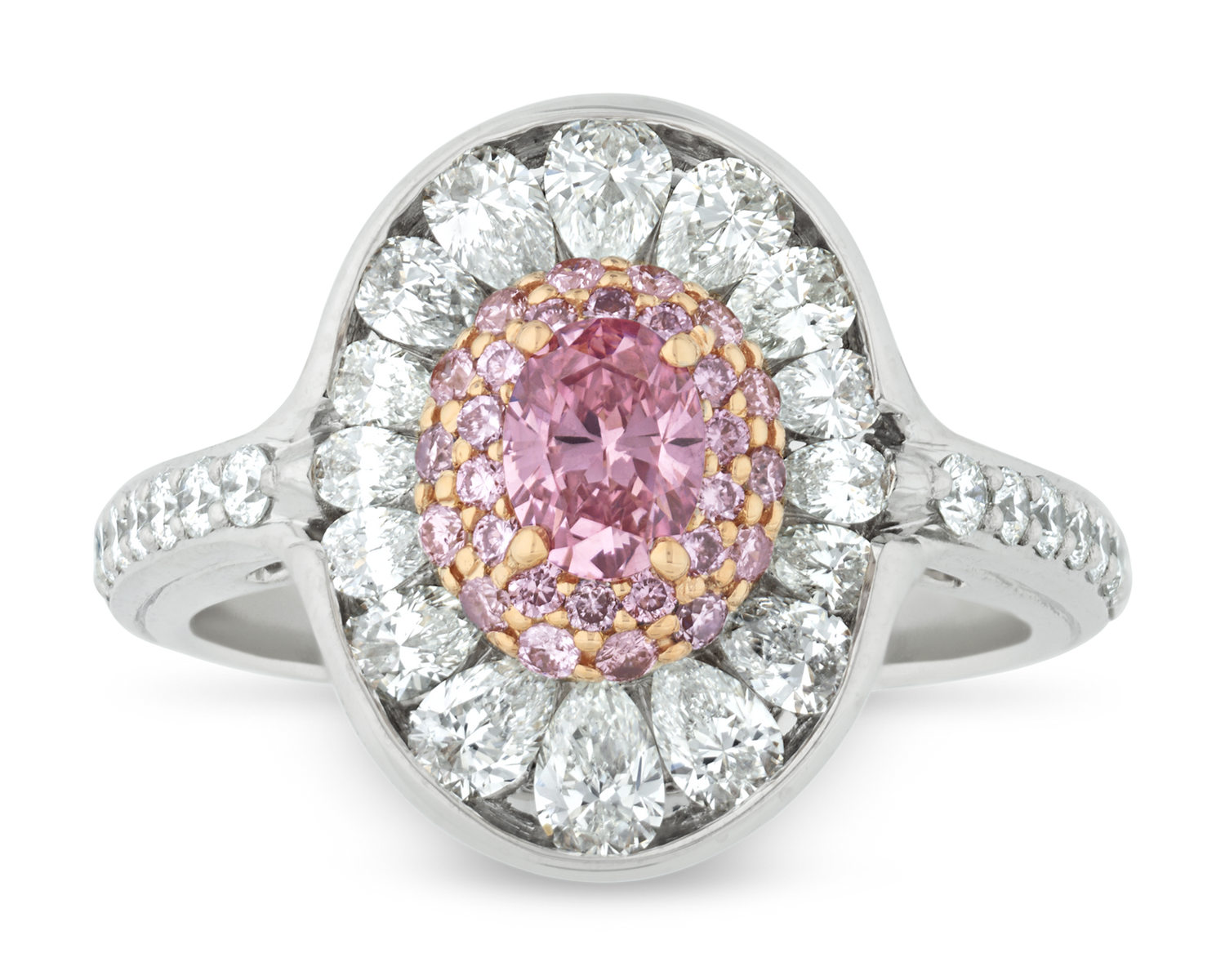 Fancy Vivid Pink and White Diamond Ring