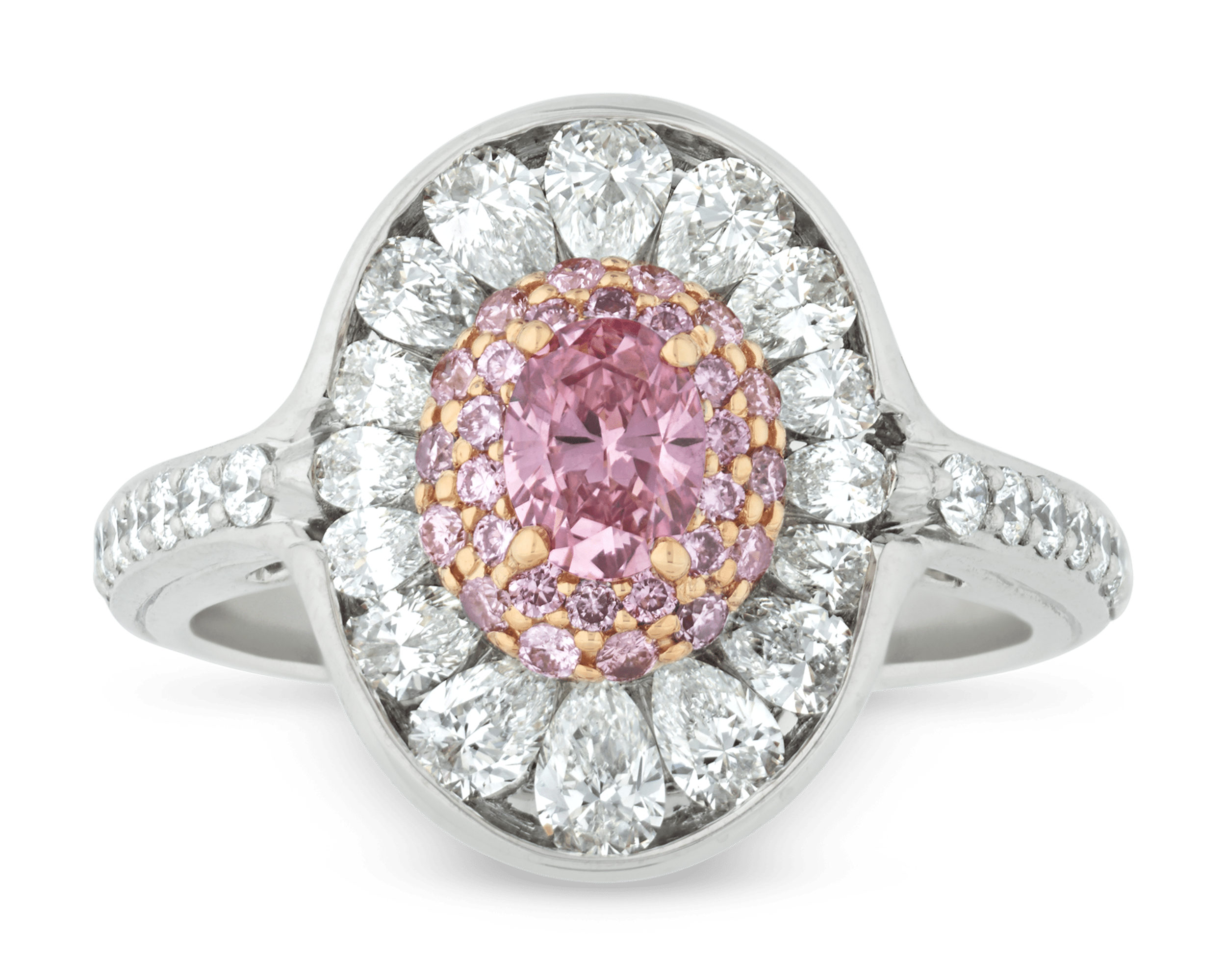 Fancy Vivid Pink and White Diamond Ring