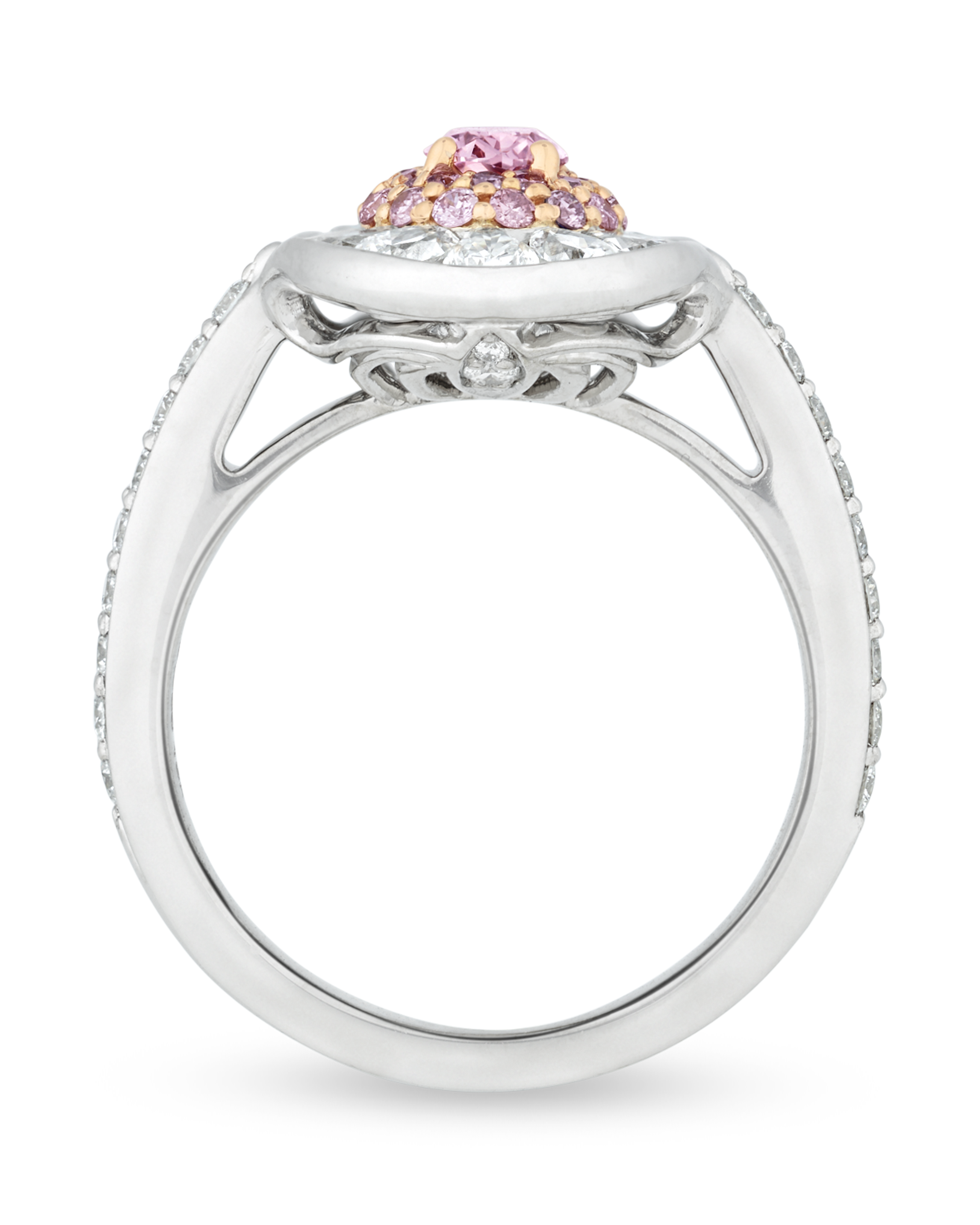 Fancy Vivid Pink and White Diamond Ring