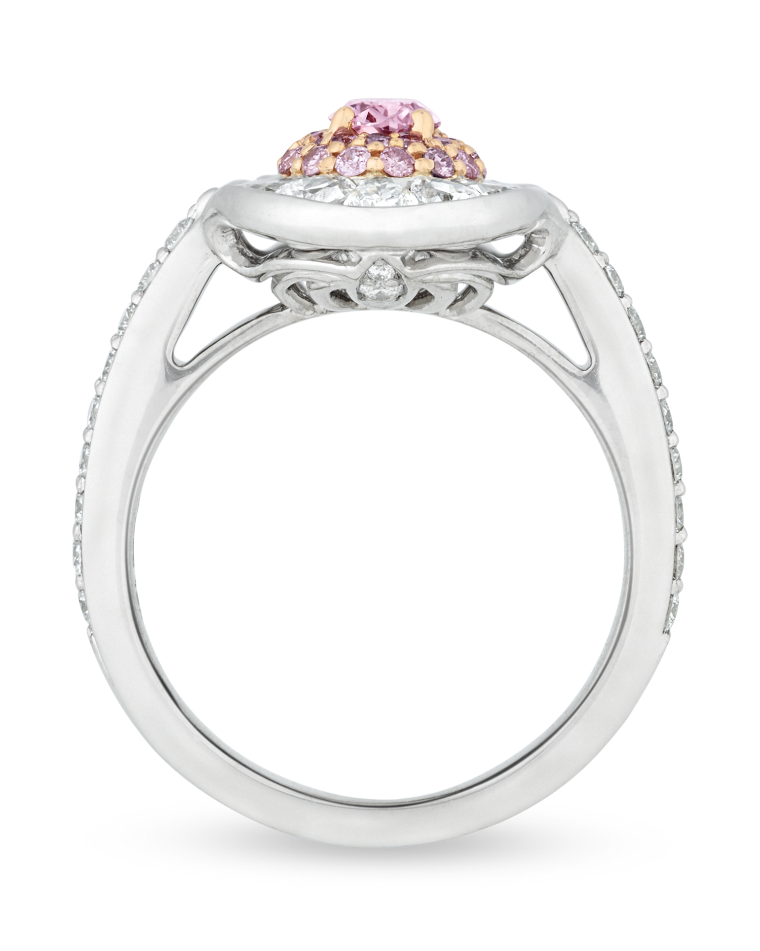 Fancy Vivid Pink and White Diamond Ring