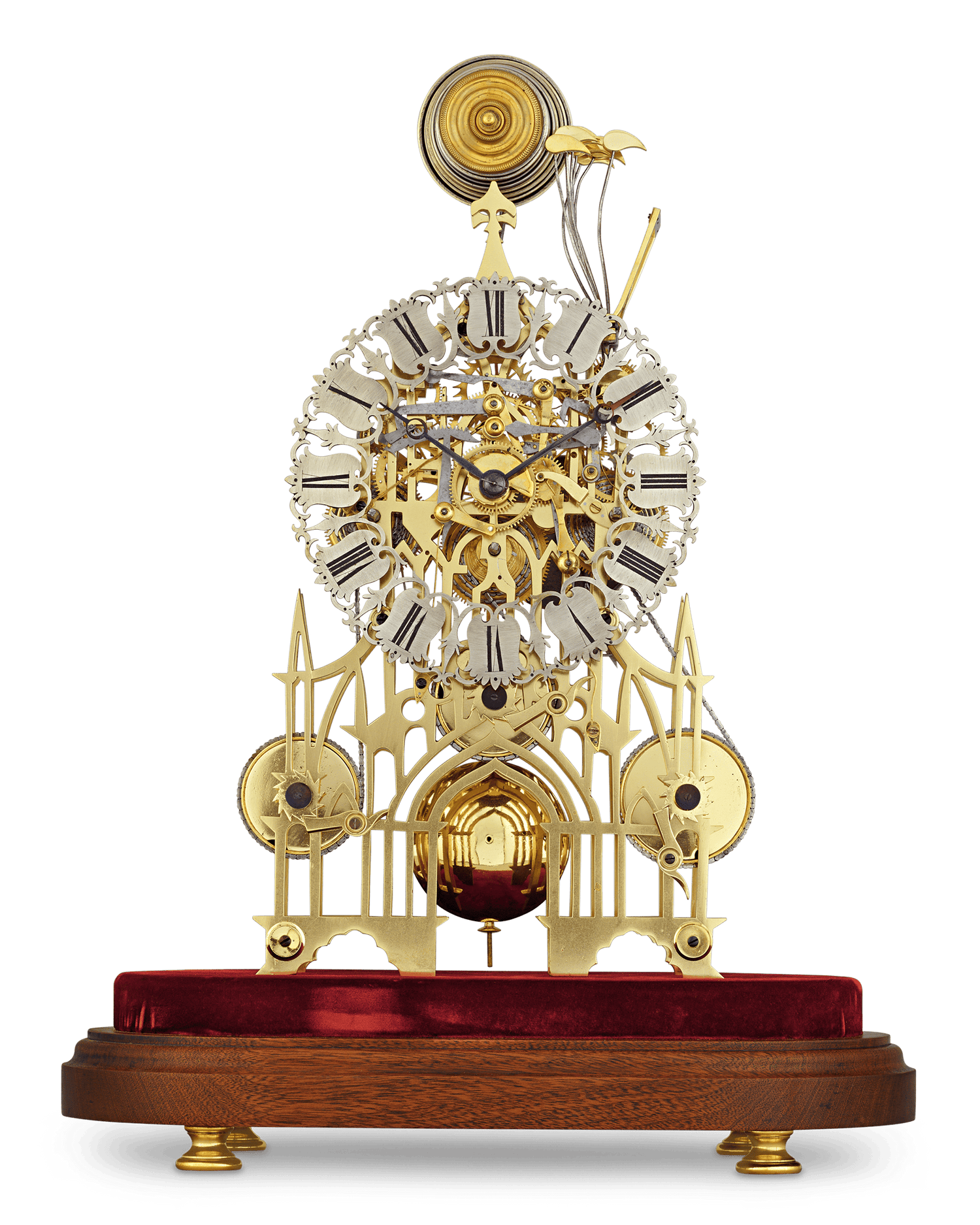 Three-Train Skeleton Clock by Smith & Sons