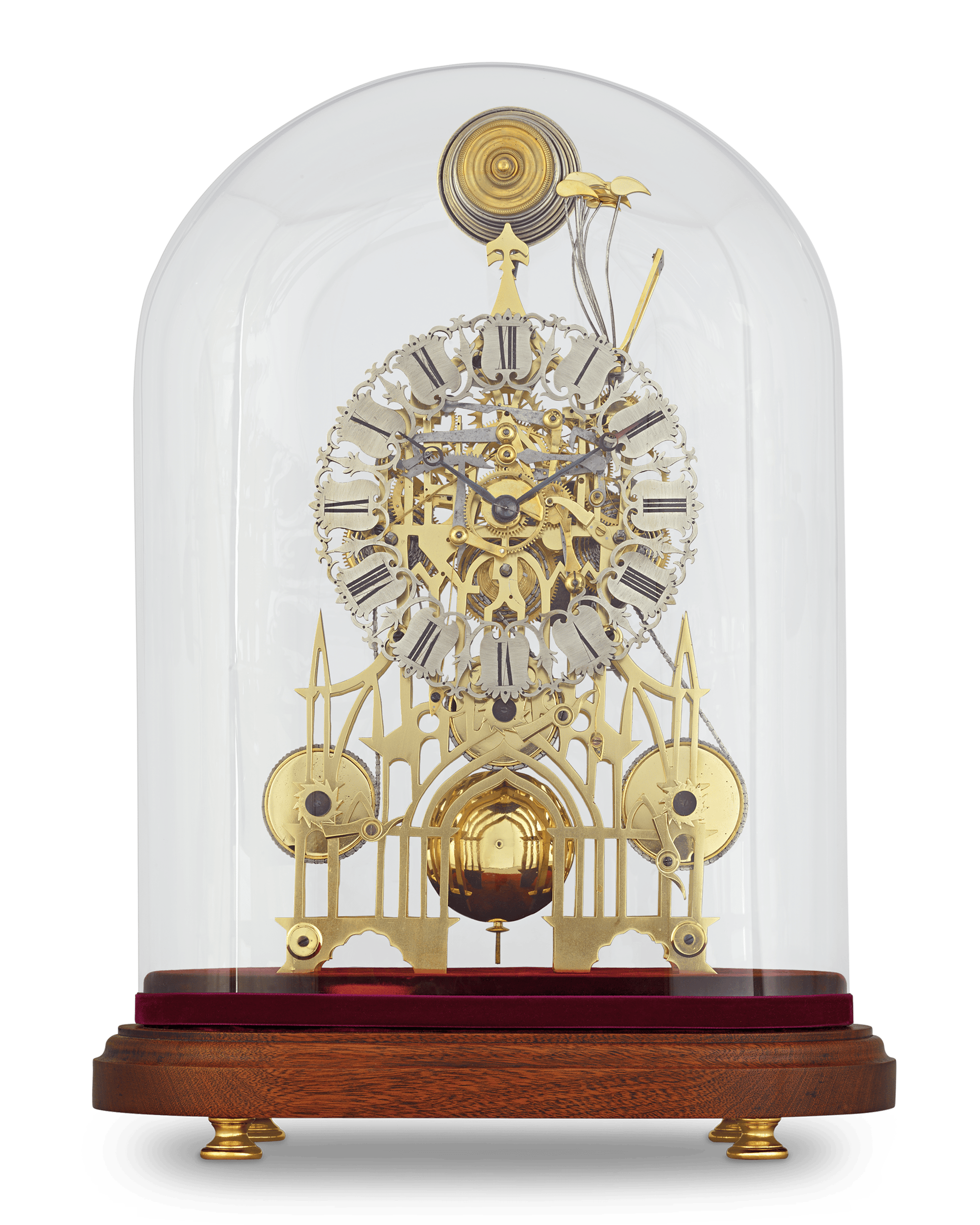 Three-Train Skeleton Clock by Smith & Sons