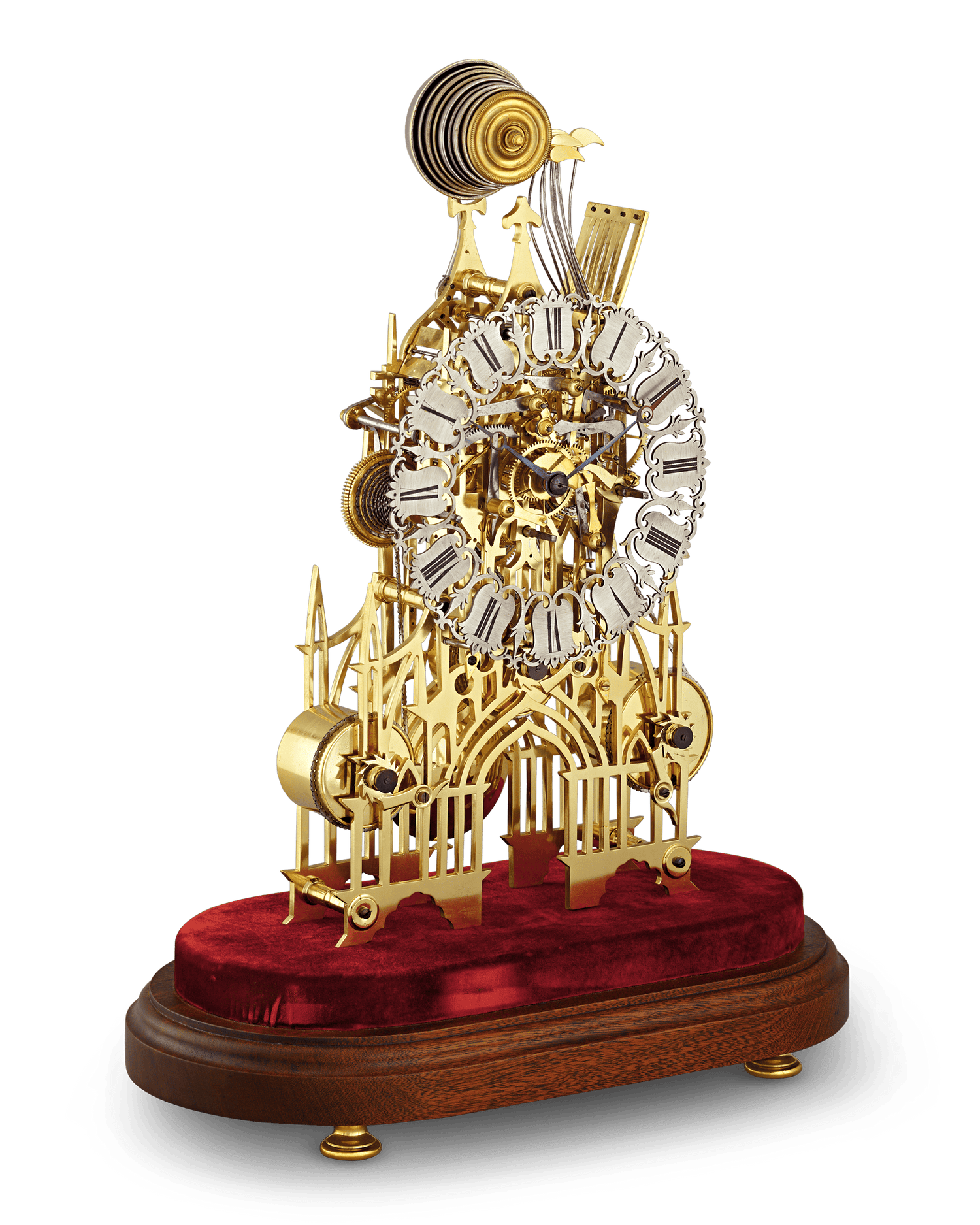 Three-Train Skeleton Clock by Smith & Sons