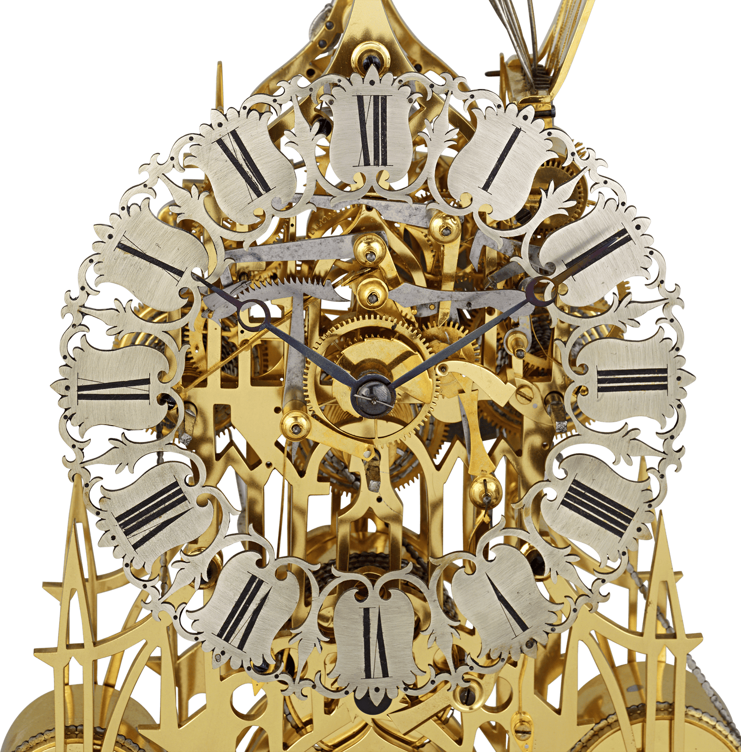 Three-Train Skeleton Clock by Smith & Sons