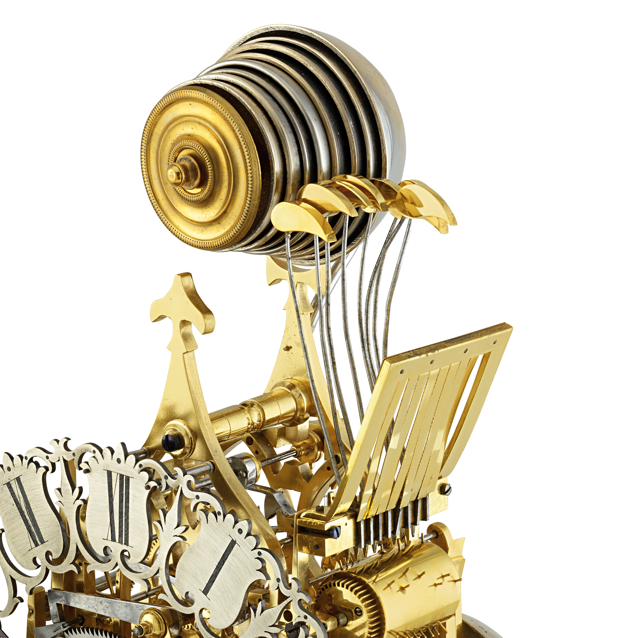 Three-Train Skeleton Clock by Smith & Sons