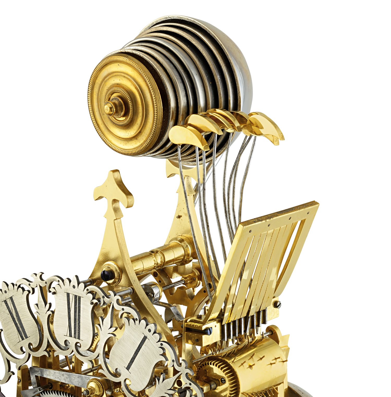 Three-Train Skeleton Clock by Smith & Sons