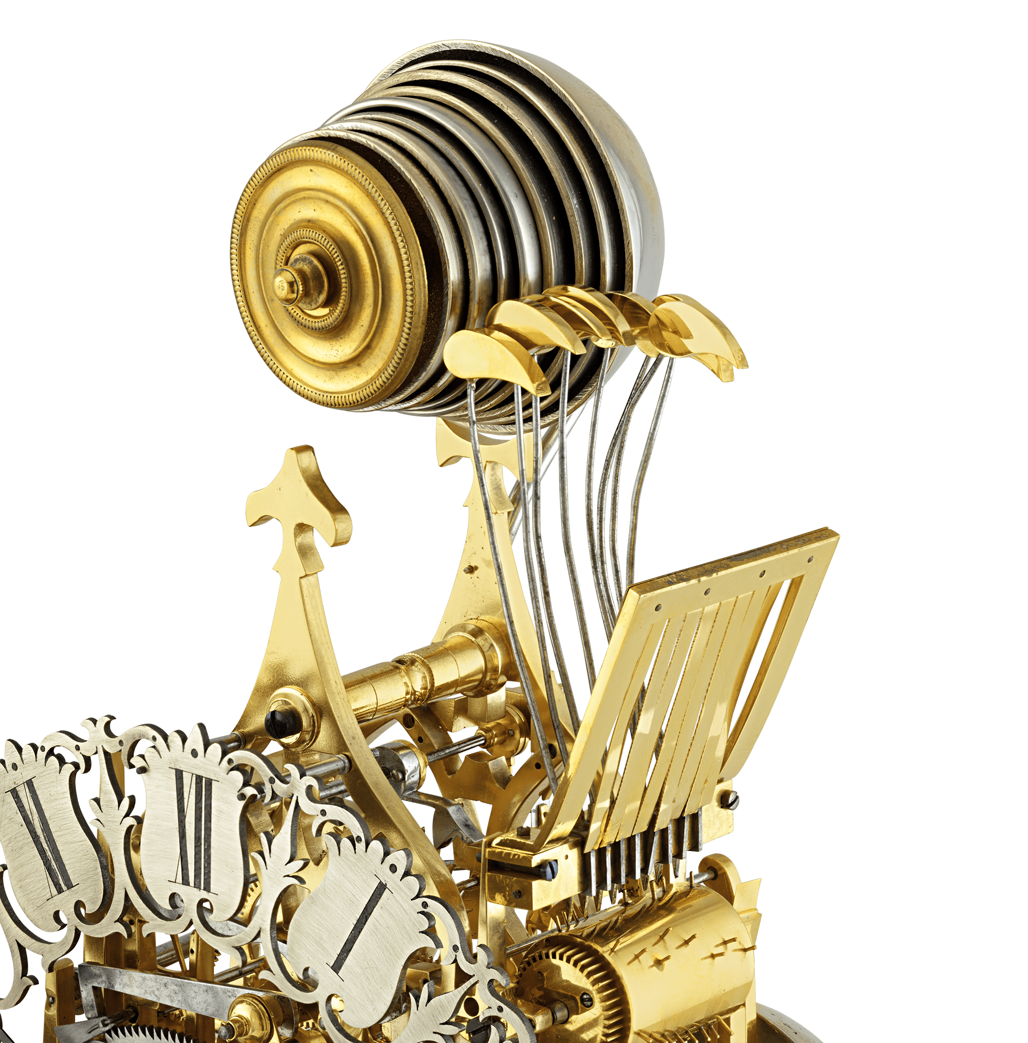 Three-Train Skeleton Clock by Smith & Sons