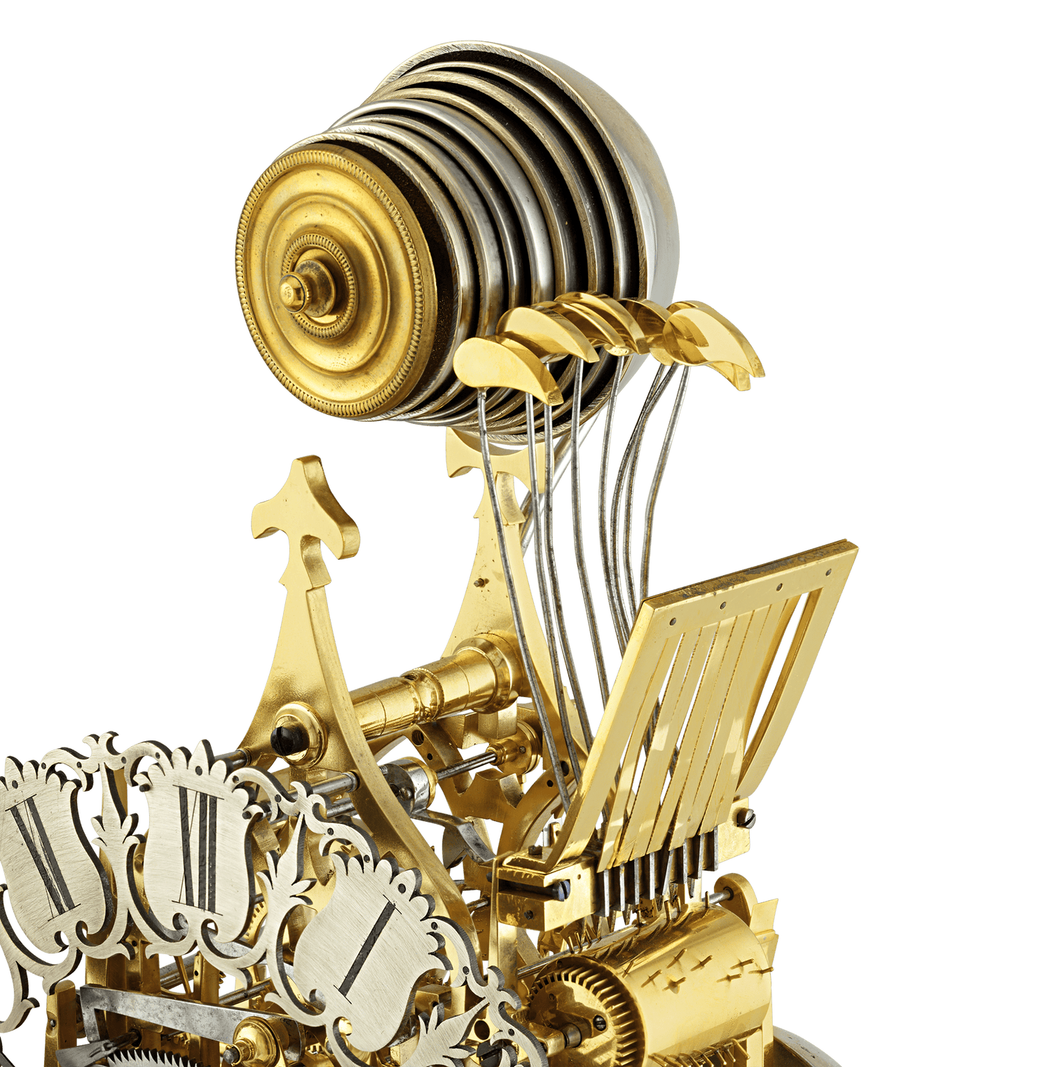 Three-Train Skeleton Clock by Smith & Sons
