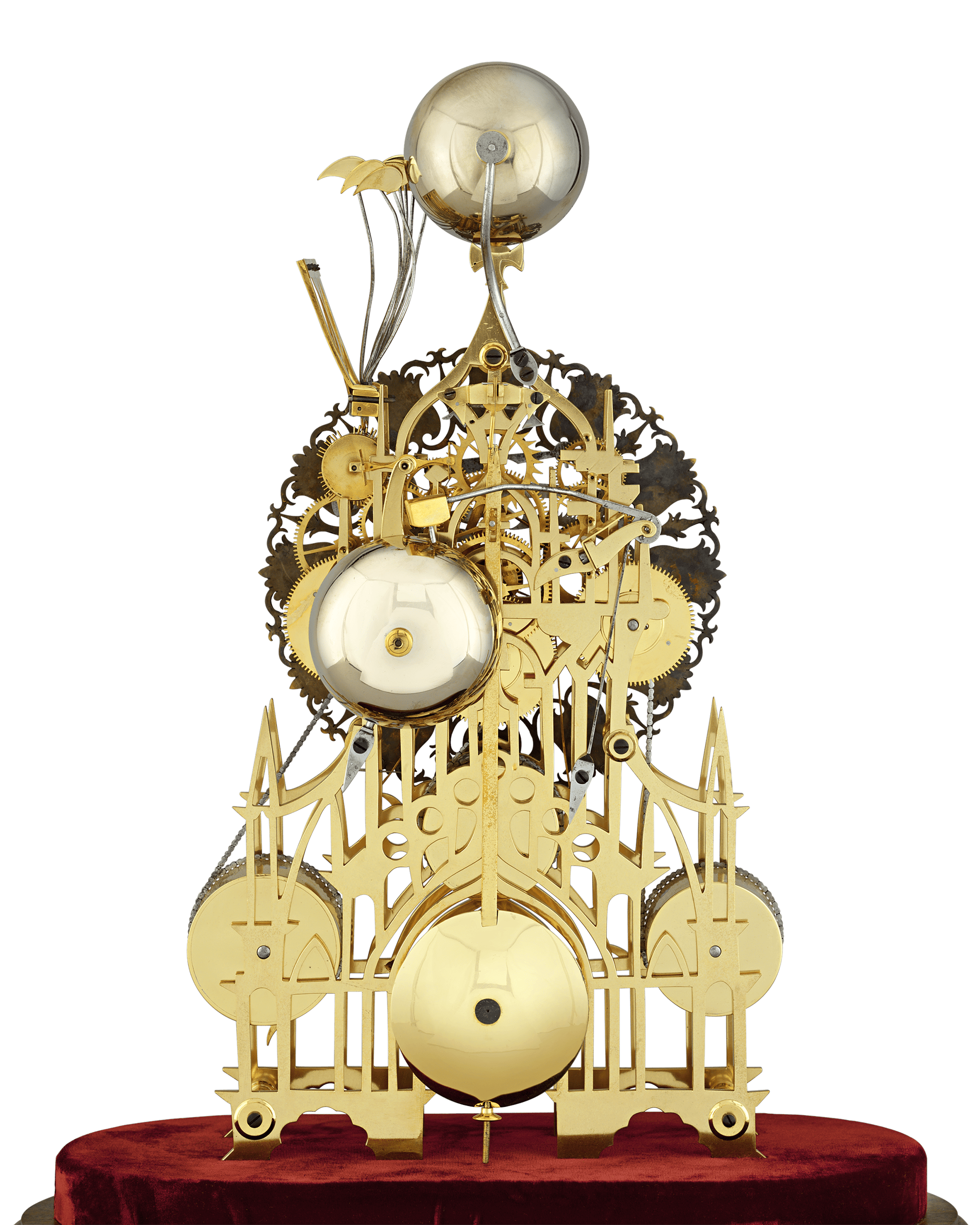 Three-Train Skeleton Clock by Smith & Sons
