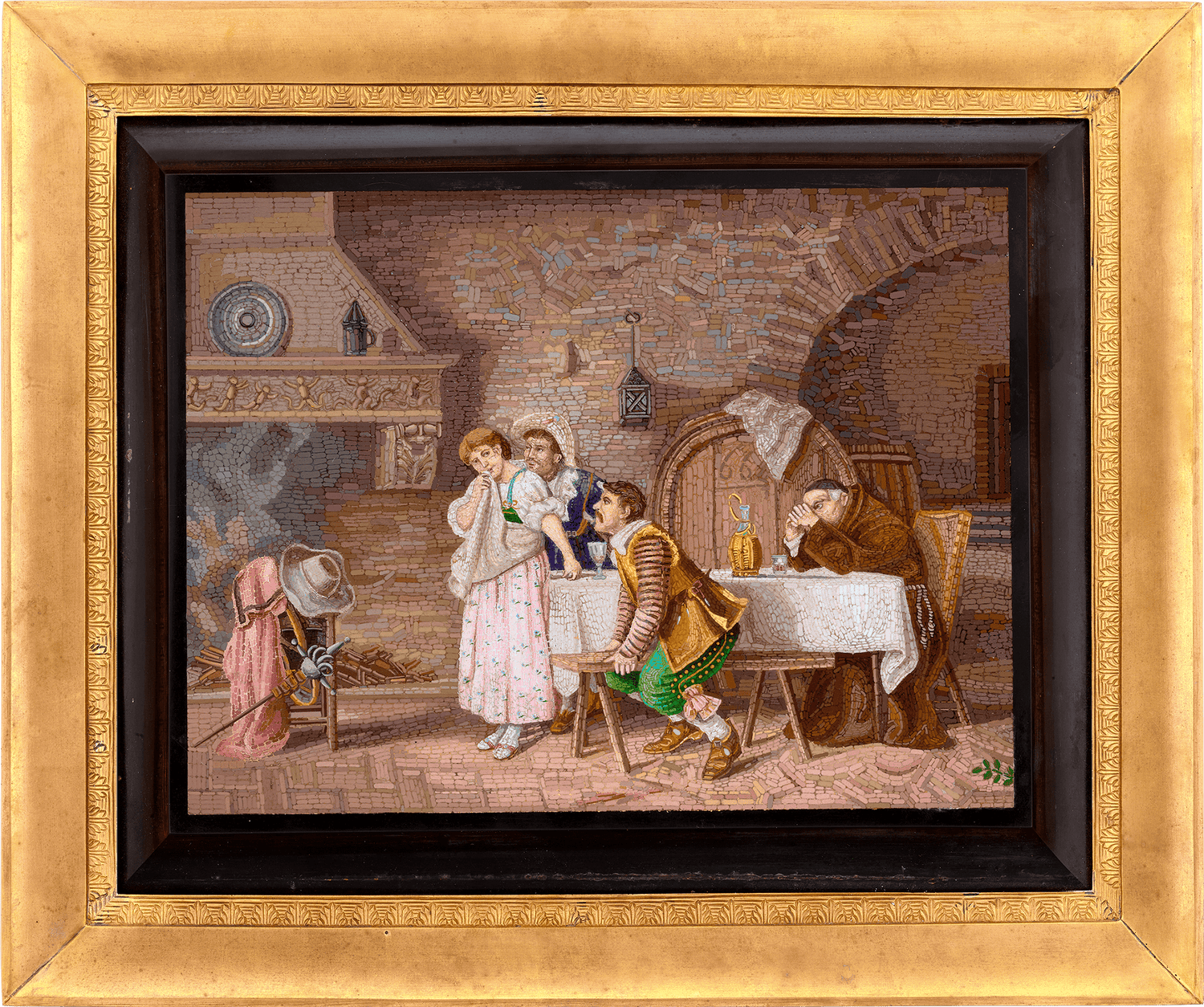 Micromosaic Plaque of Courting Scene