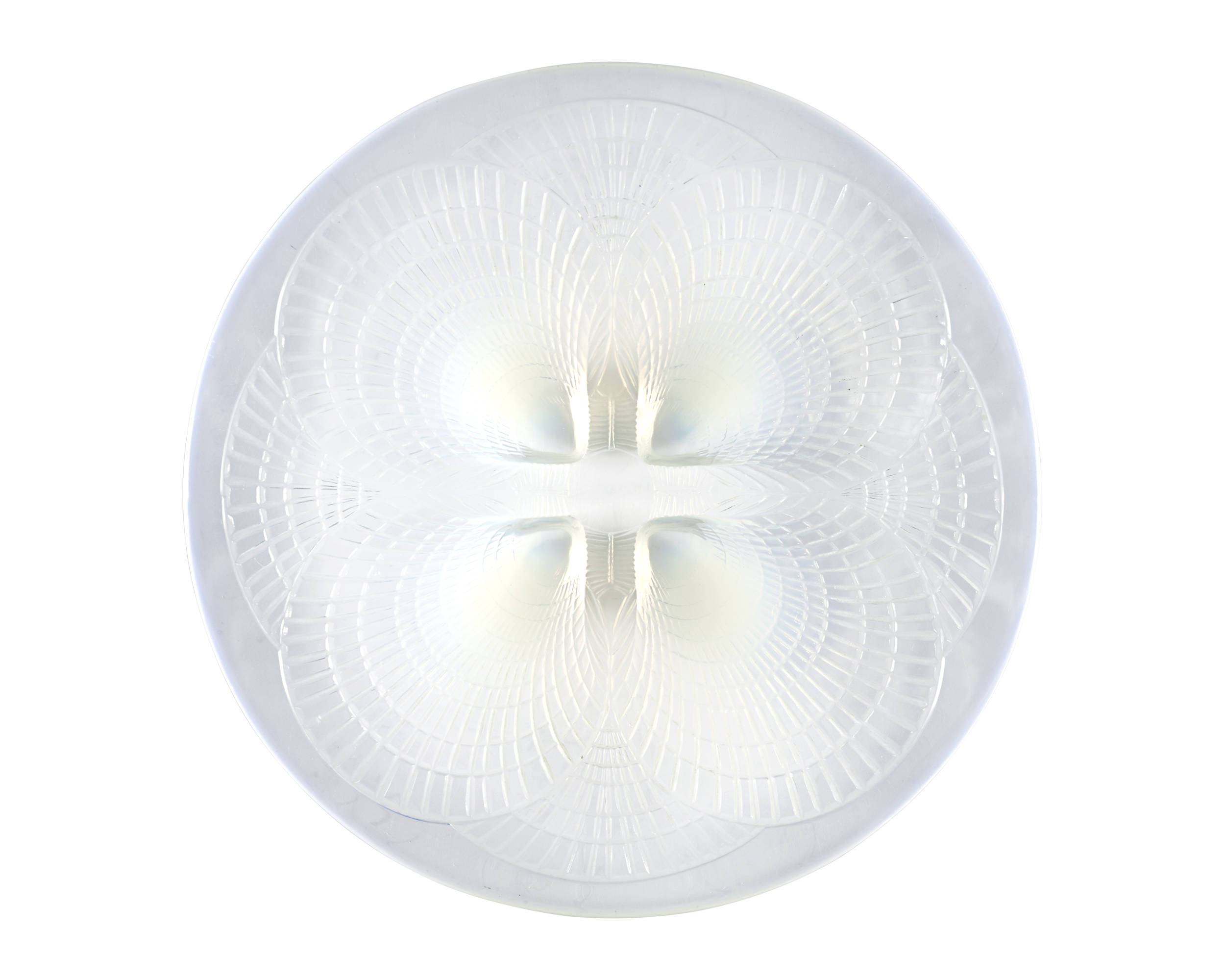 Large Coquilles Opalescent Glass Dish by René Lalique