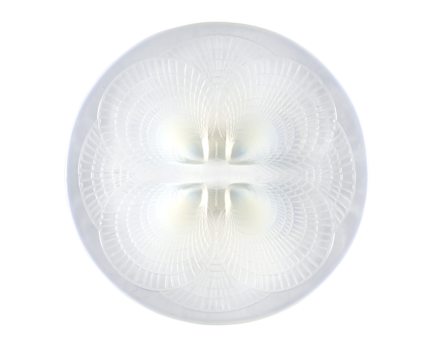 Large Coquilles Opalescent Glass Dish by René Lalique