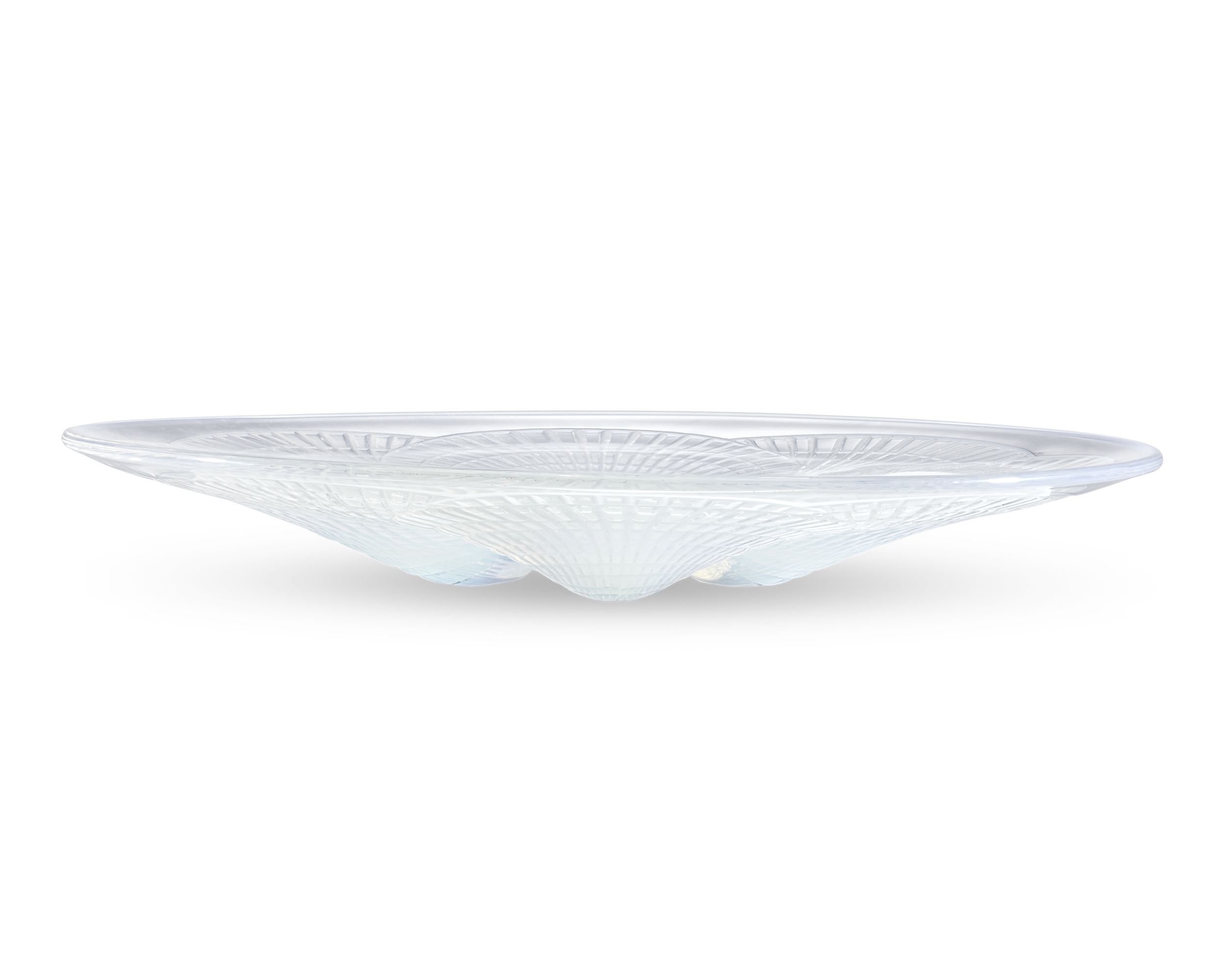 Large Coquilles Opalescent Glass Dish by René Lalique