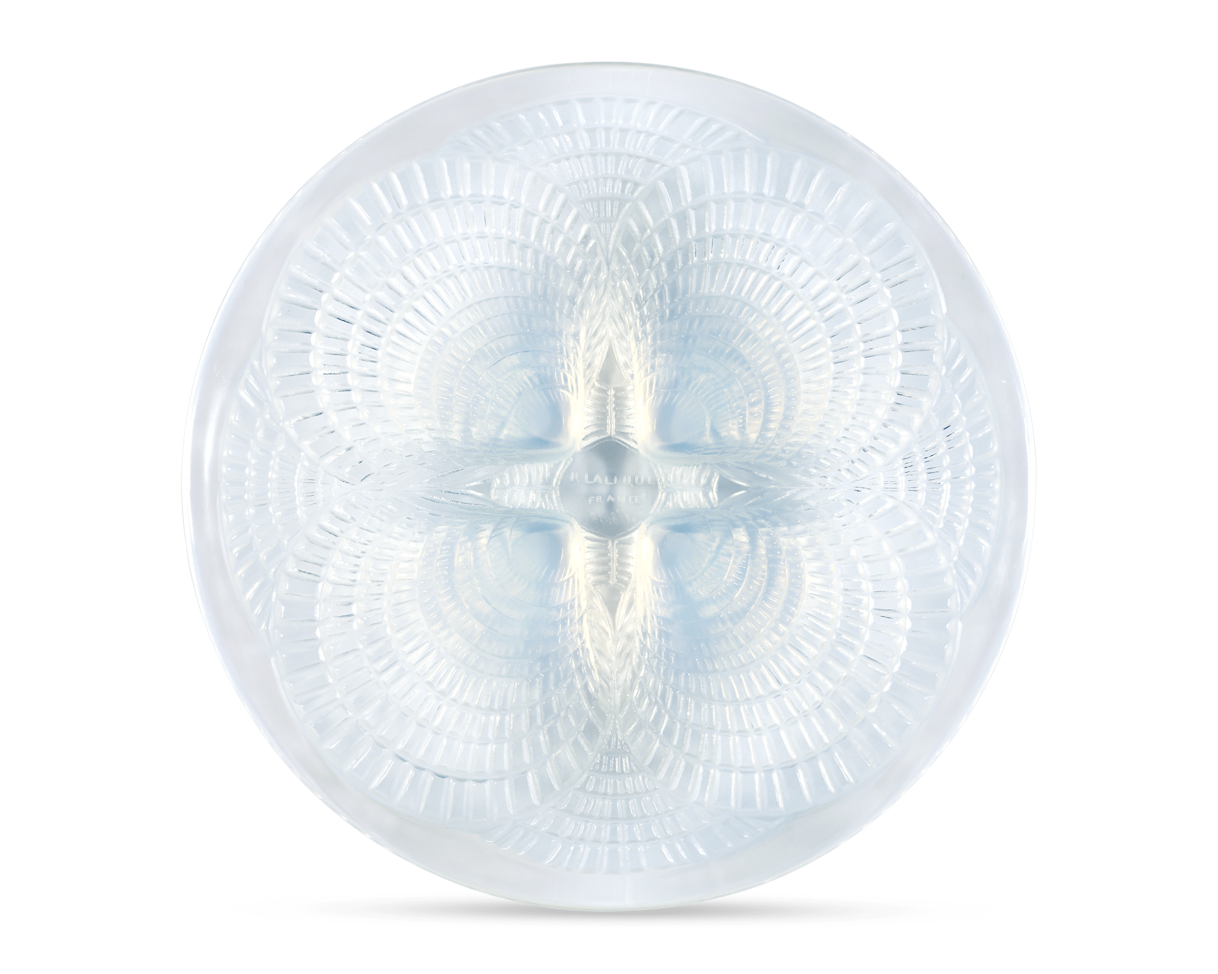 Small Glass Dish with Coquilles Opalescent Glass by René Lalique