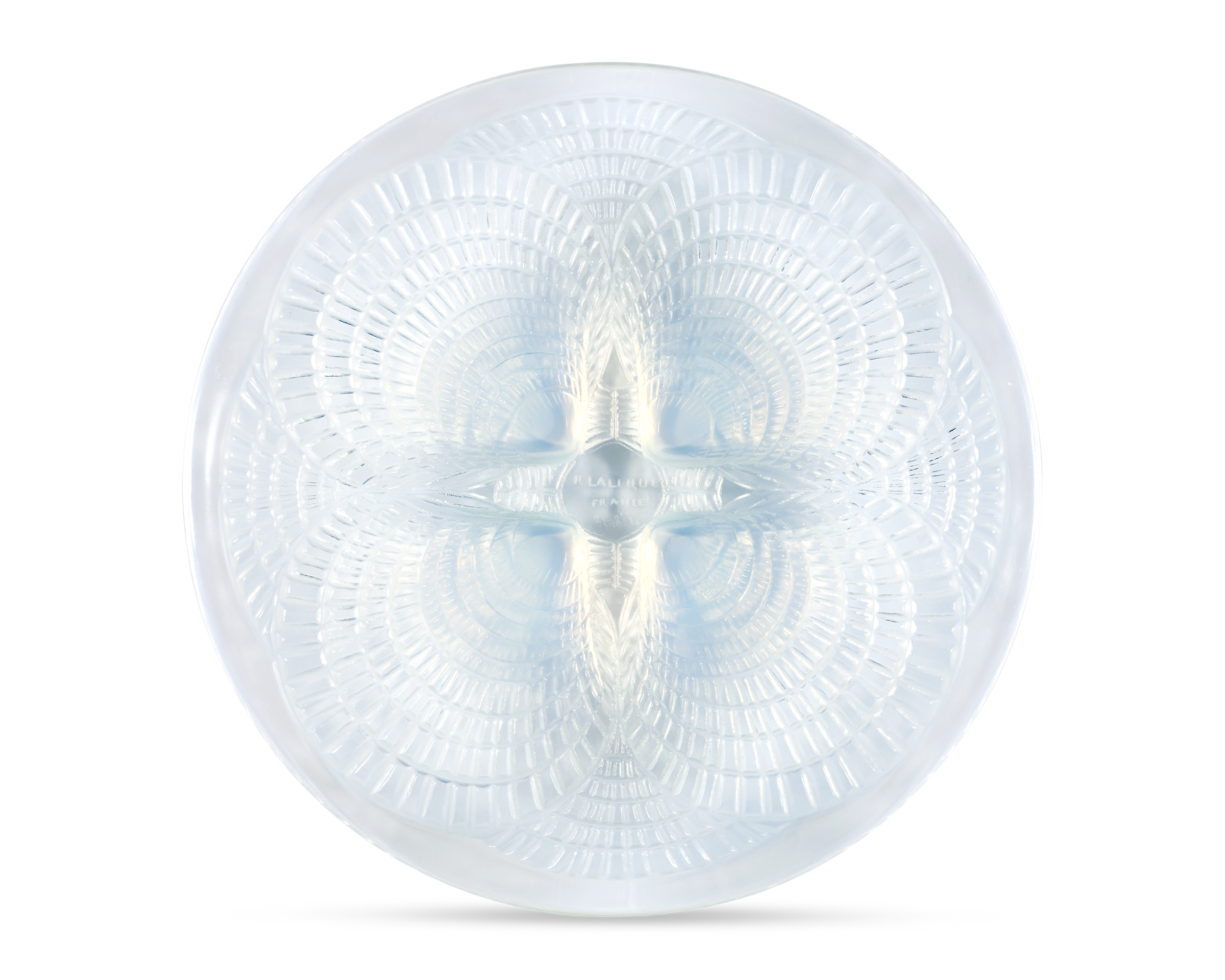 Small Glass Dish with Coquilles Opalescent Glass by René Lalique