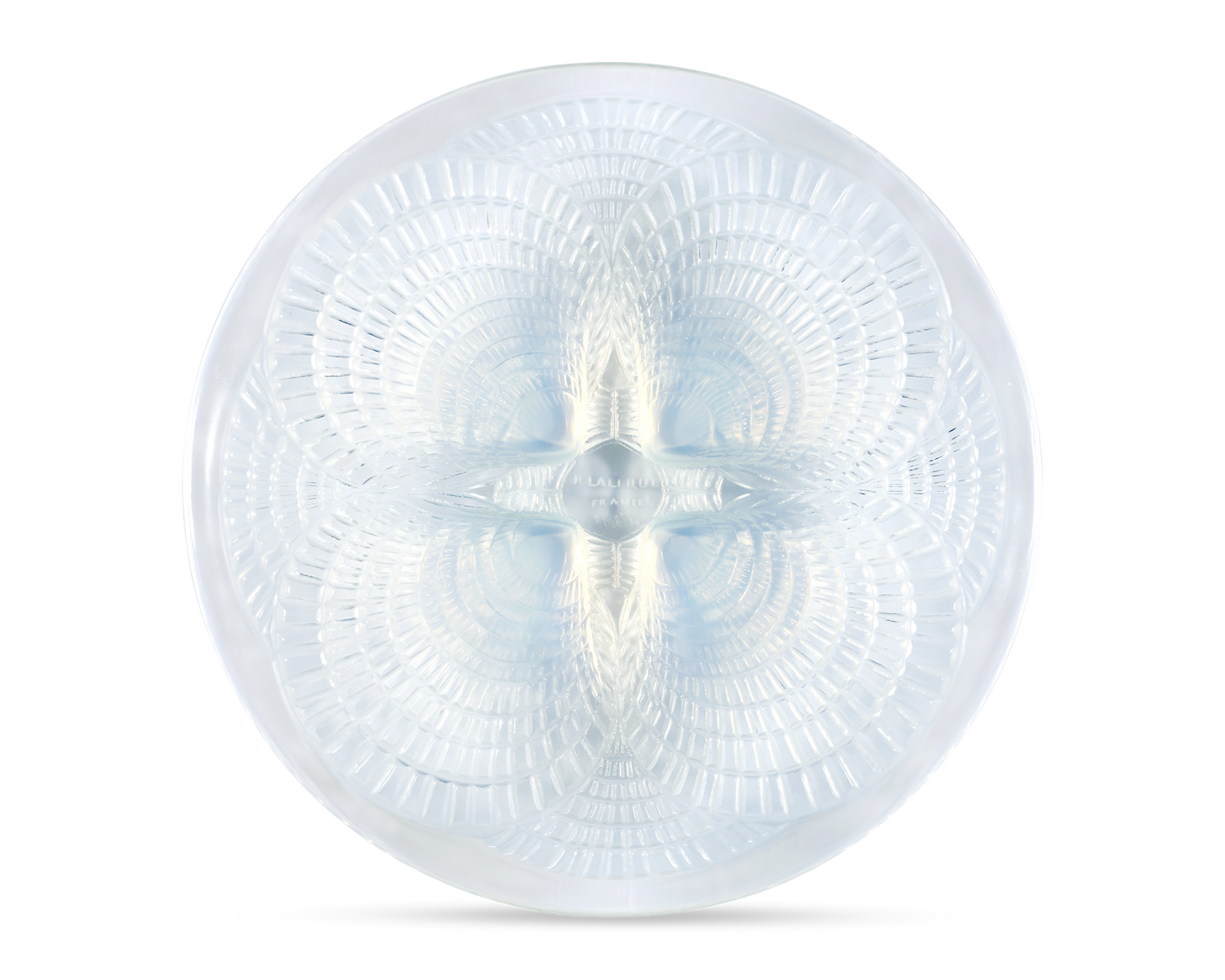 Small Glass Dish with Coquilles Opalescent Glass by René Lalique