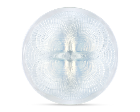 Small Glass Dish with Coquilles Opalescent Glass by René Lalique