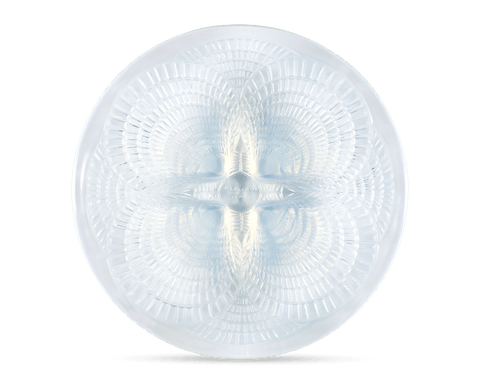 Small Glass Dish with Coquilles Opalescent Glass by René Lalique