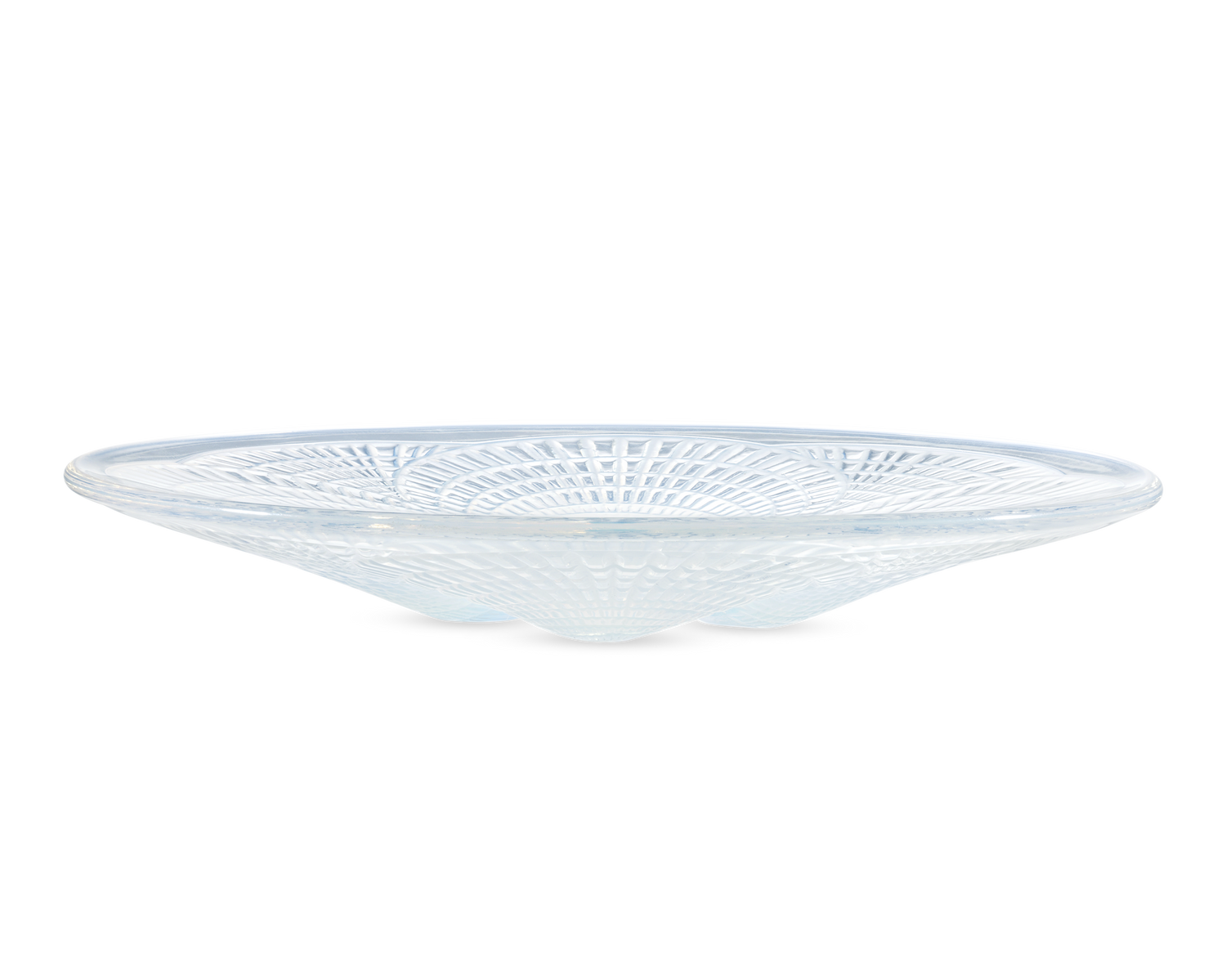 Small Glass Dish with Coquilles Opalescent Glass by René Lalique