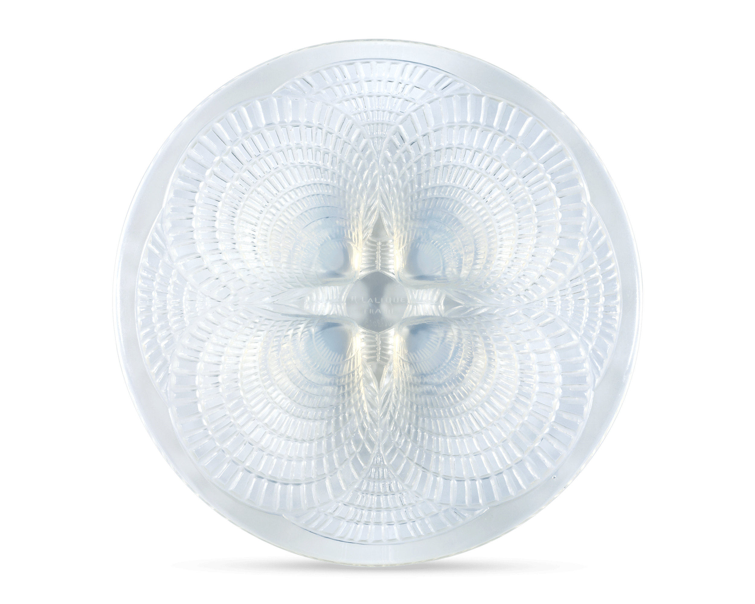 René Lalique Glass Dish with Small Coquilles Pattern