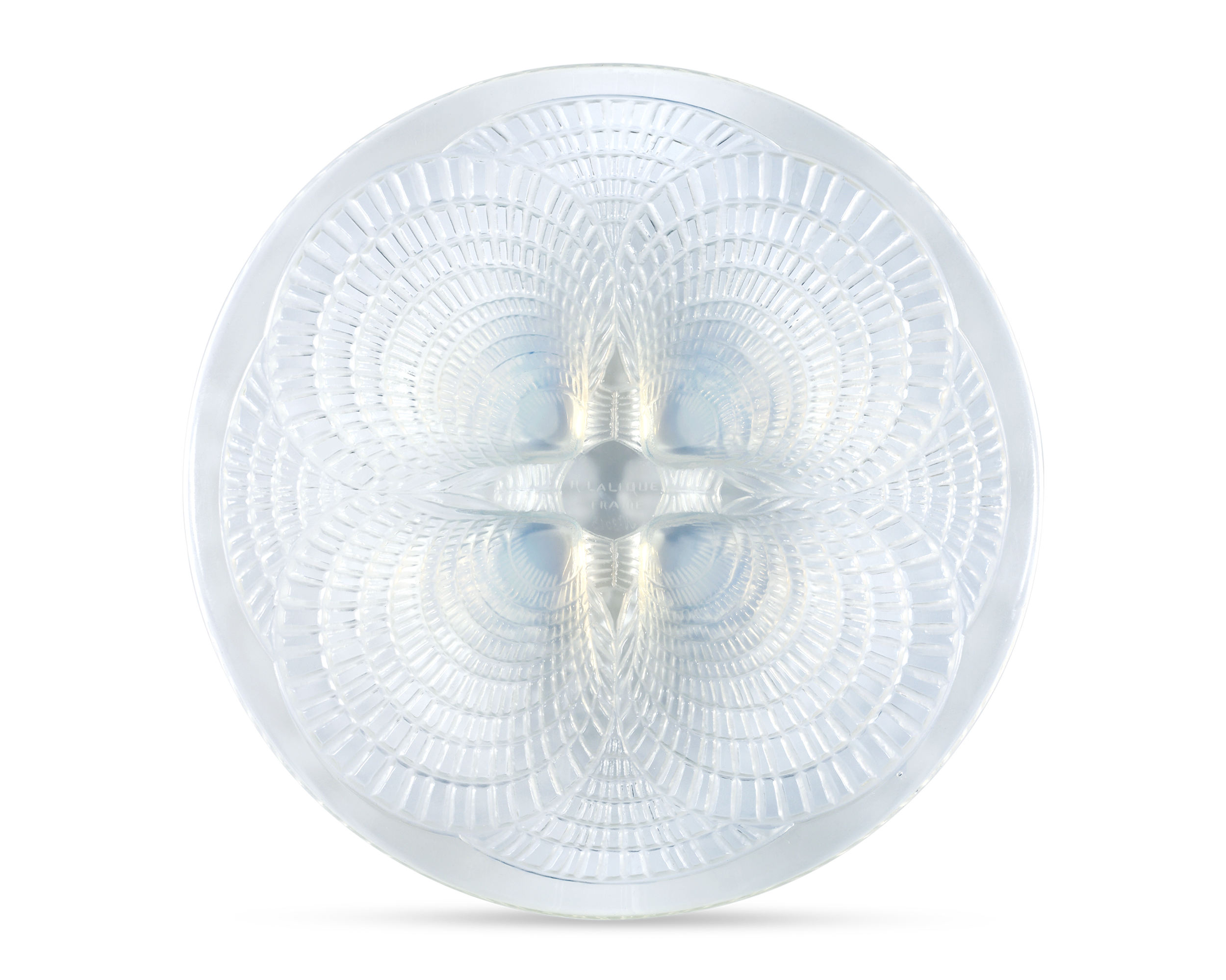 René Lalique Glass Dish with Small Coquilles Pattern