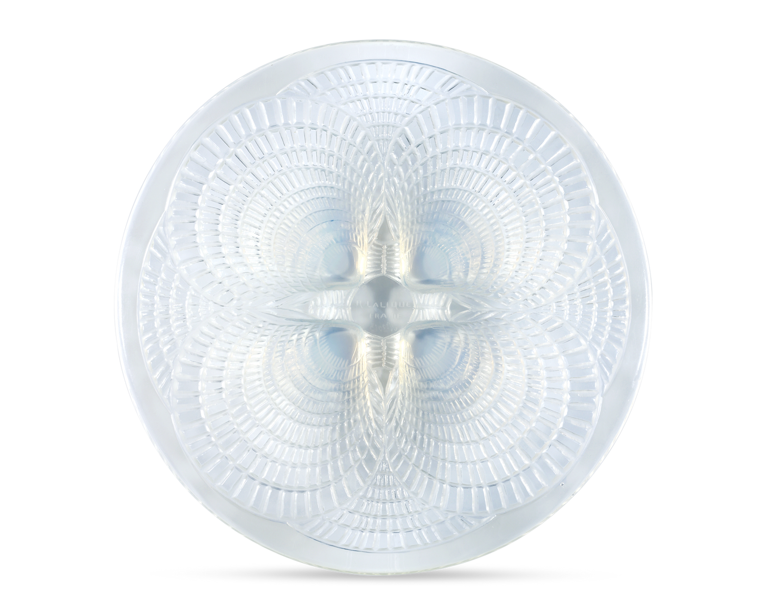 René Lalique Glass Dish with Small Coquilles Pattern