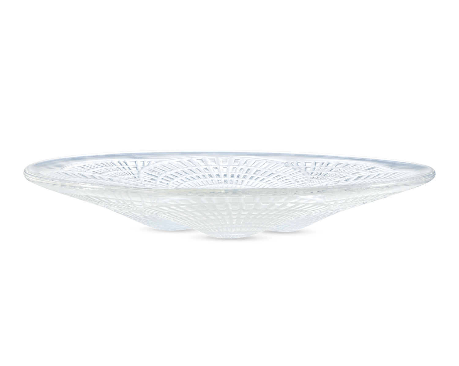 René Lalique Glass Dish with Small Coquilles Pattern