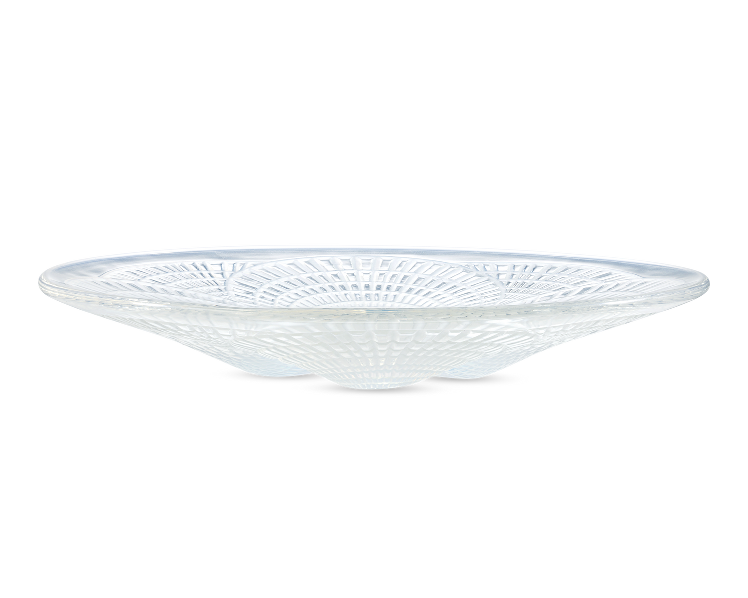 René Lalique Glass Dish with Small Coquilles Pattern