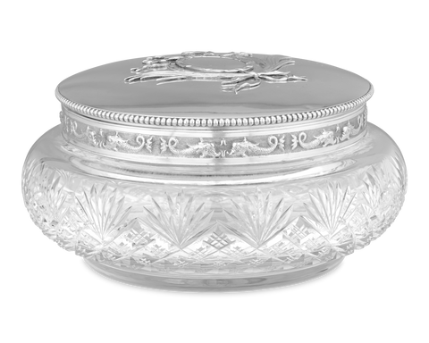 Fabergé Silver-Mounted Glass Covered Box