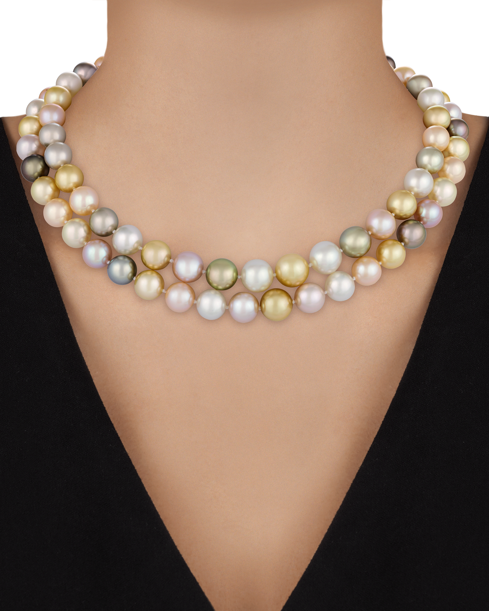 Convertible Multi-color South Sea Pearl Necklace