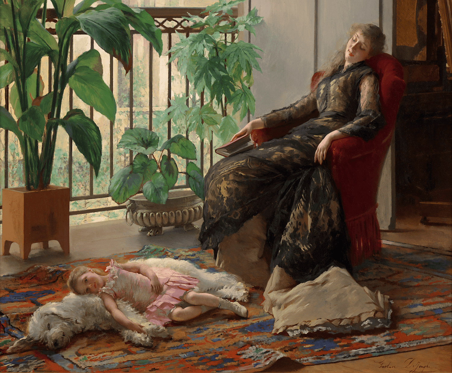 Afternoon Repose by Gustave Léonard de Jonghe