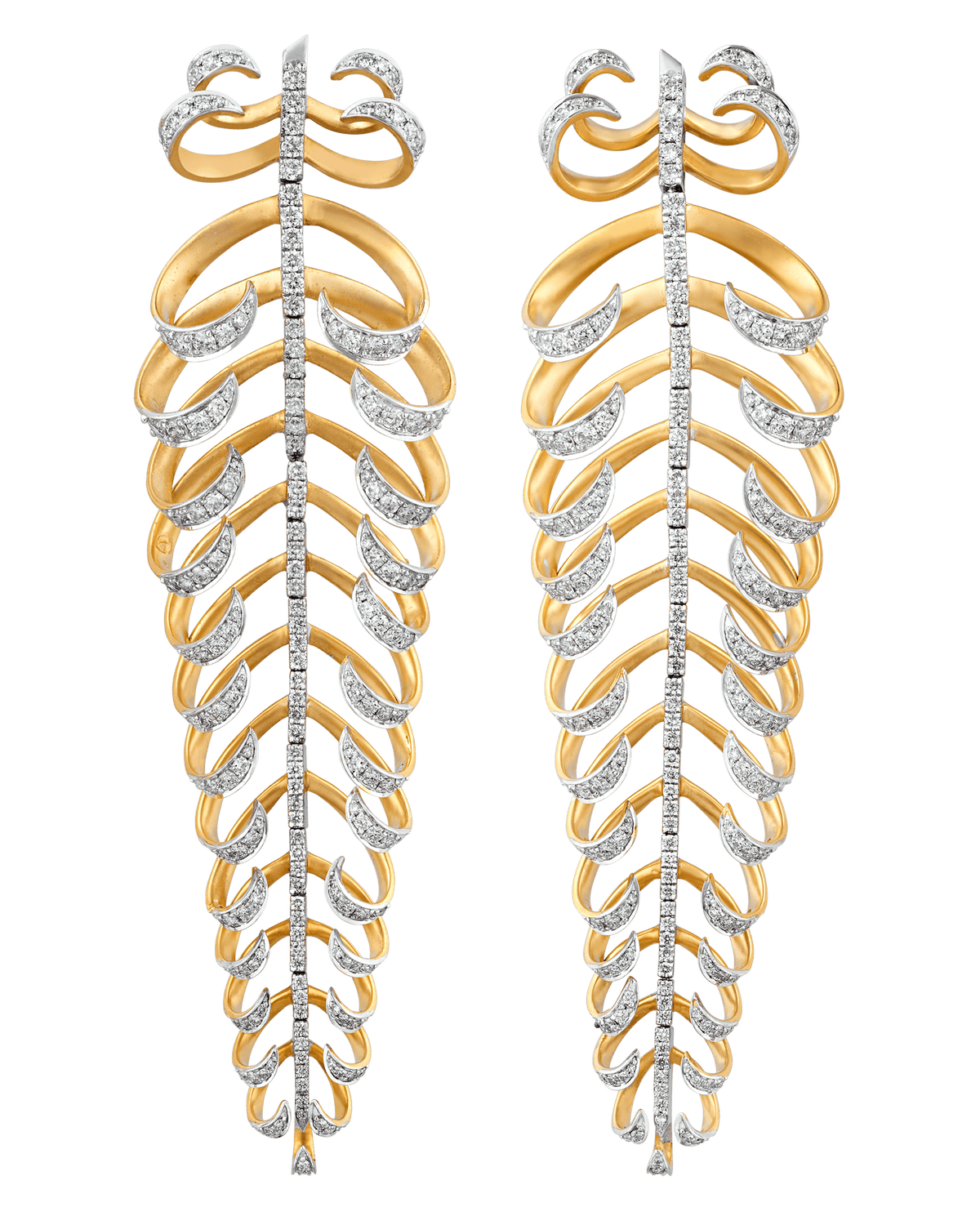 Diamond and Gold Earrings, 4.19 Carats