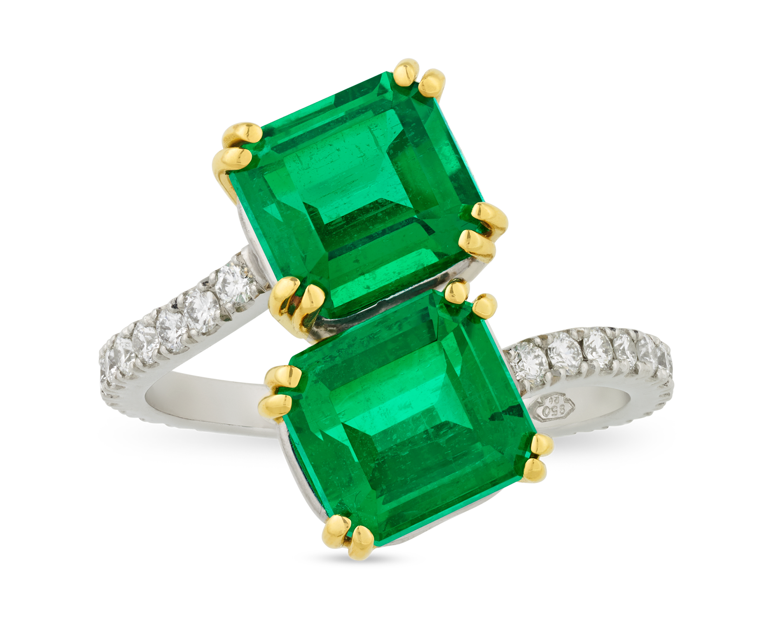 Emerald Bypass Ring, 5.16 Carats