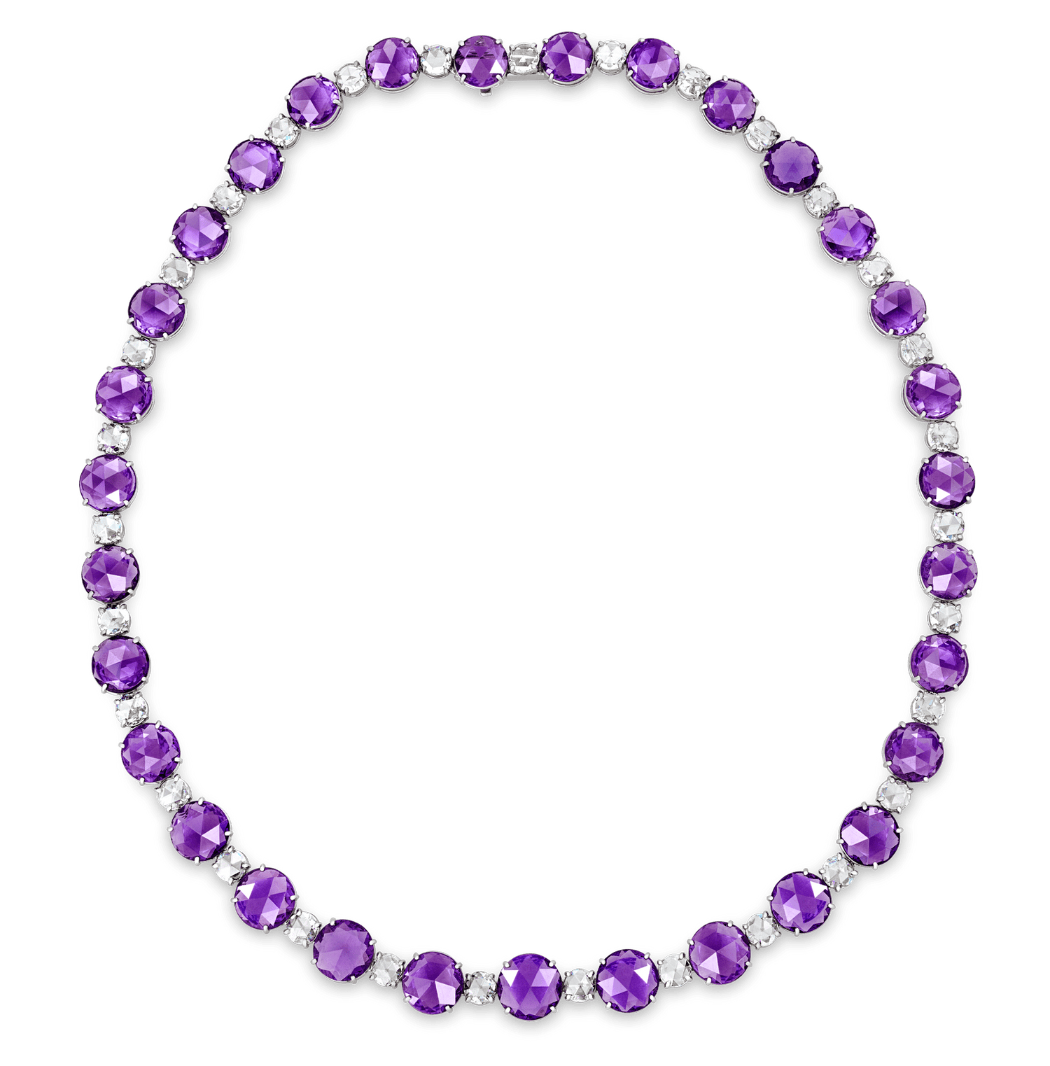 Untreated Lilac Sapphire and Diamond Necklace