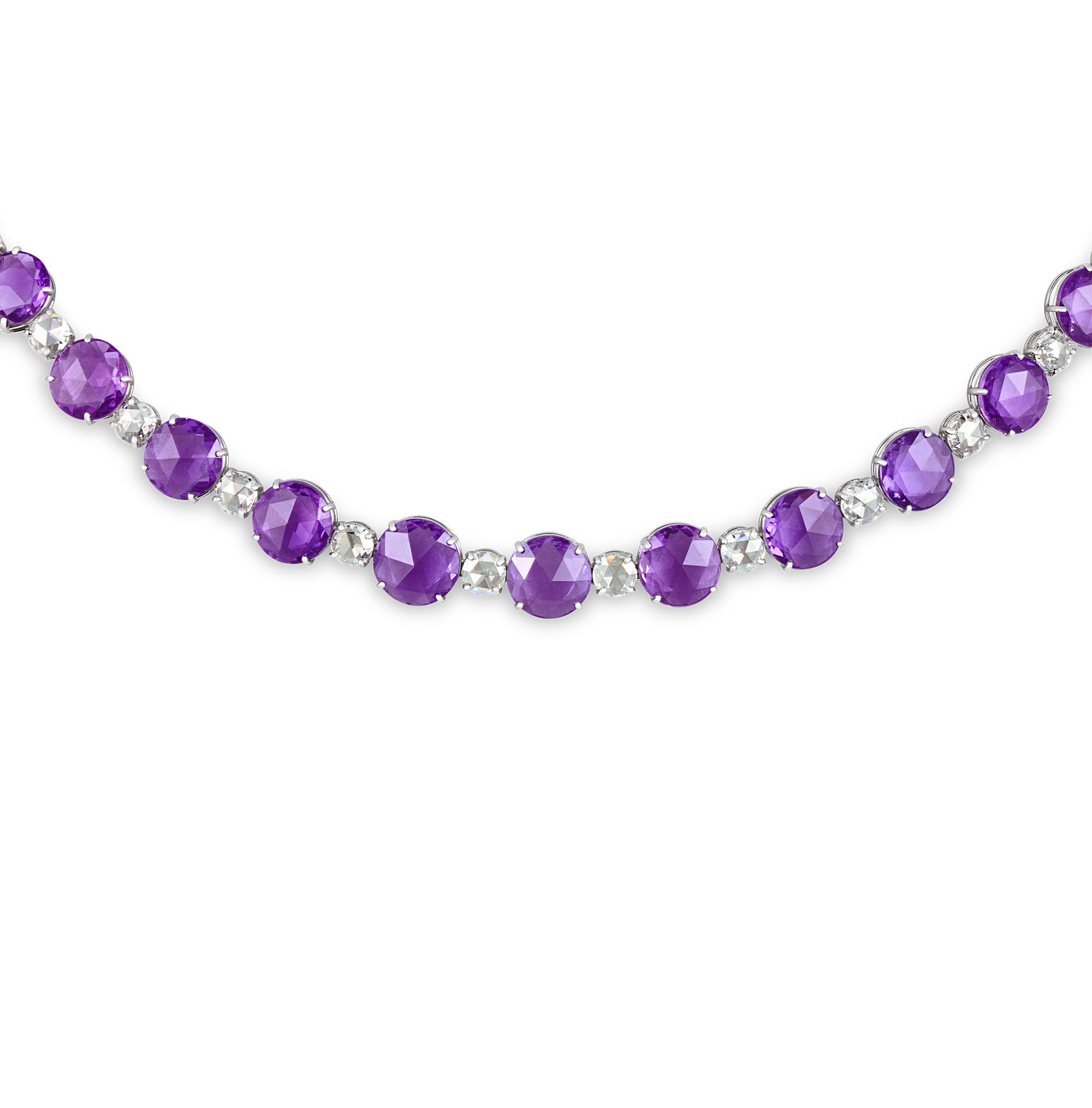 Untreated Lilac Sapphire and Diamond Necklace