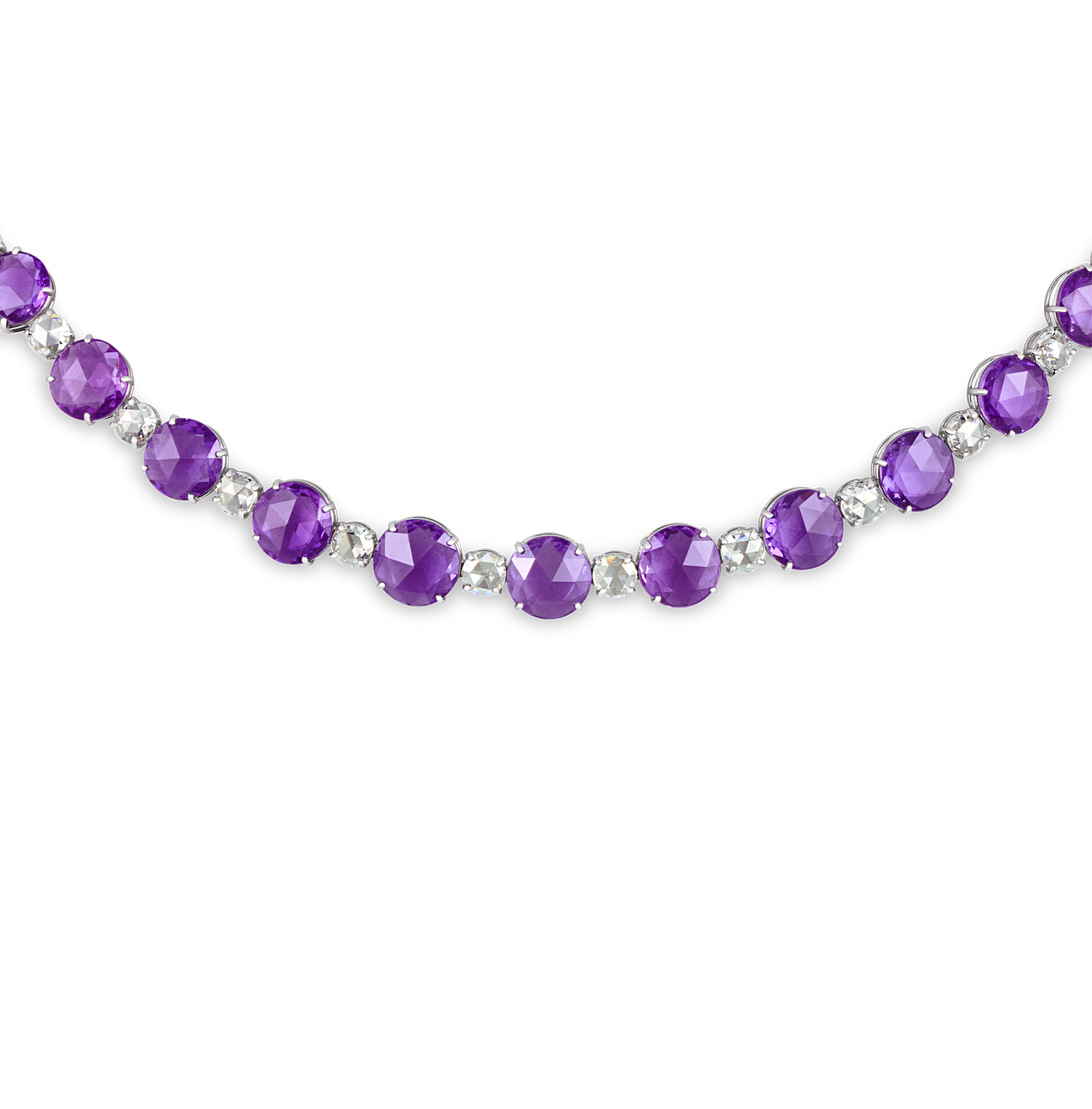 Untreated Lilac Sapphire and Diamond Necklace