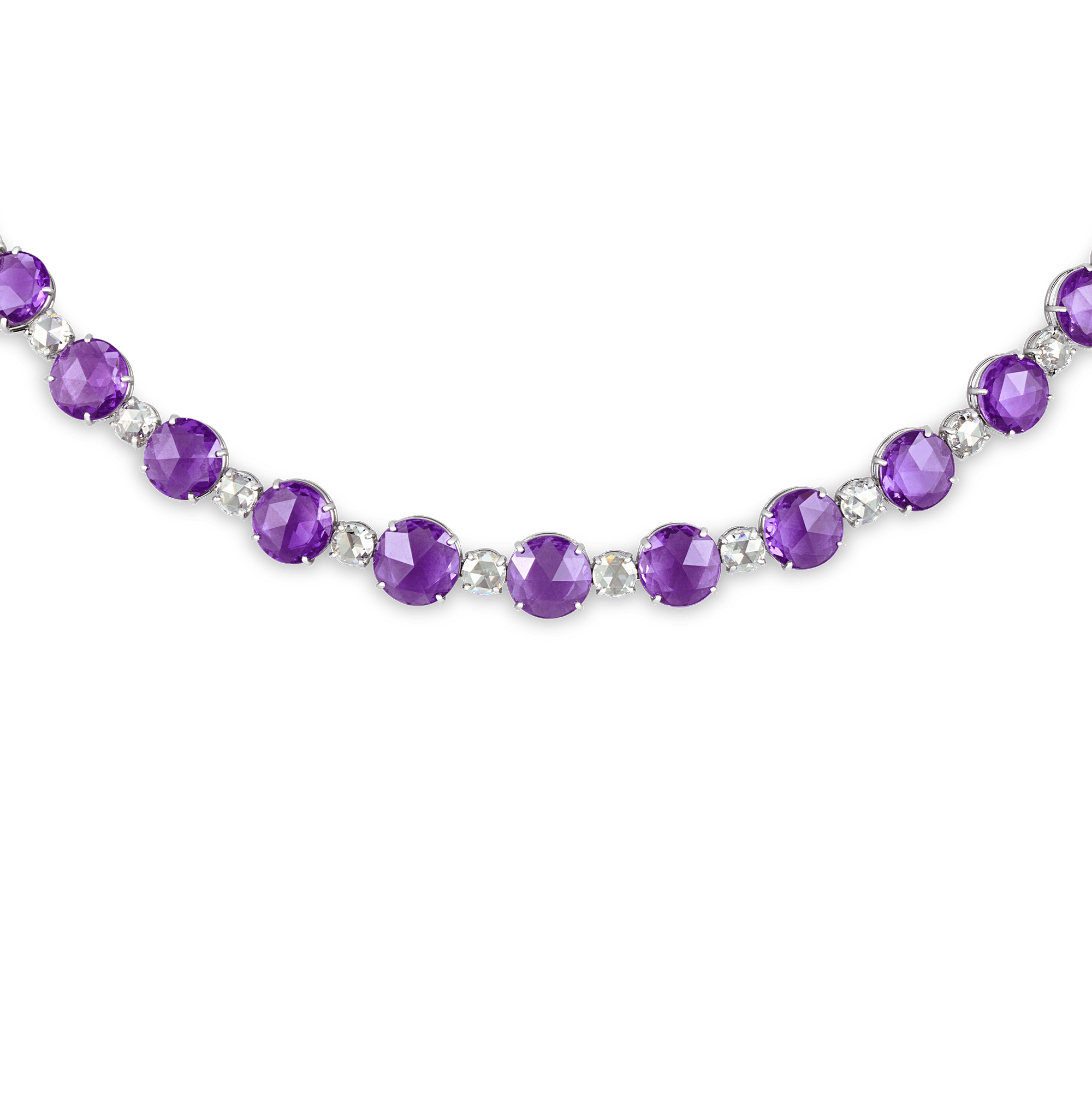 Untreated Lilac Sapphire and Diamond Necklace