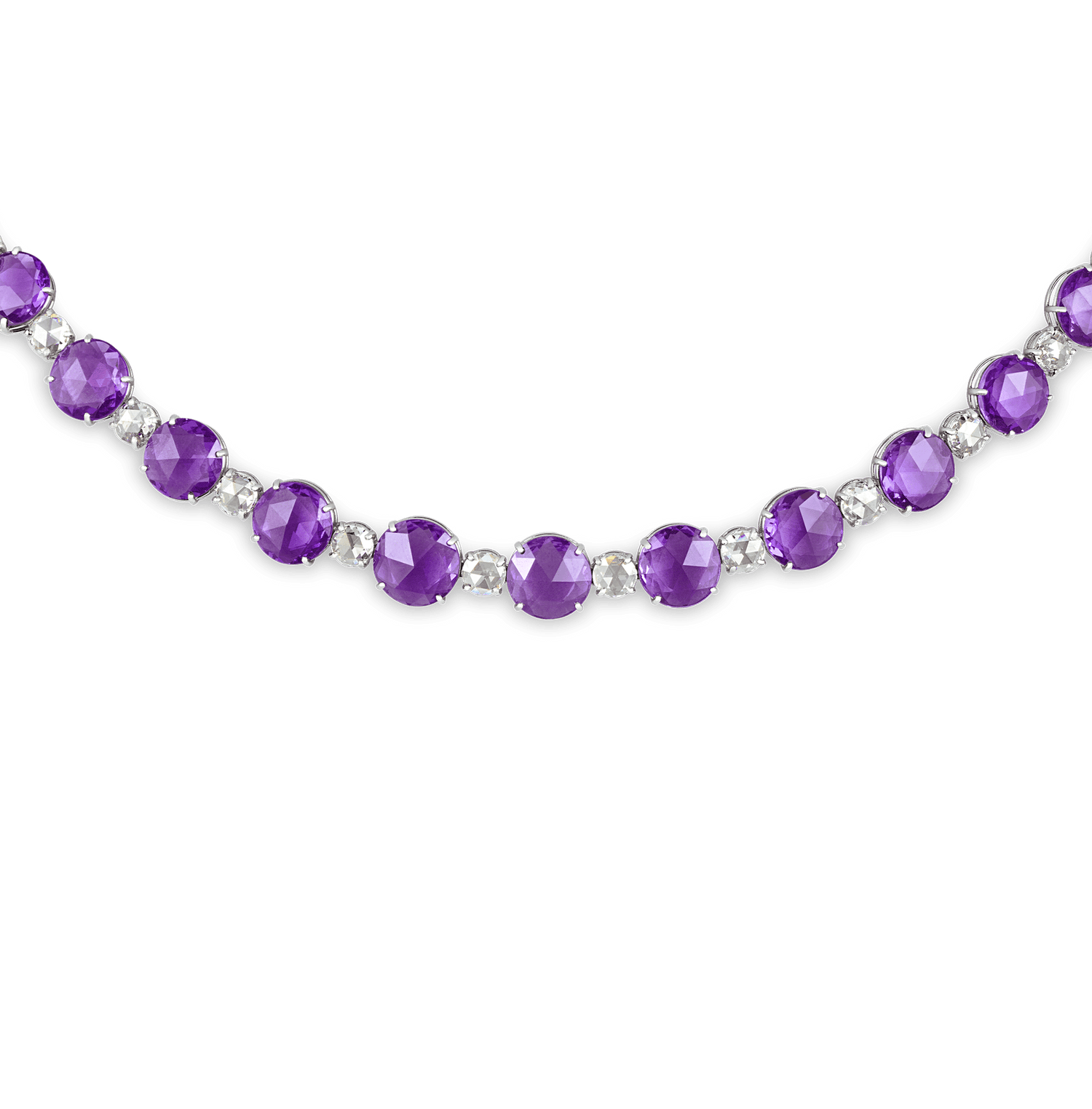 Untreated Lilac Sapphire and Diamond Necklace