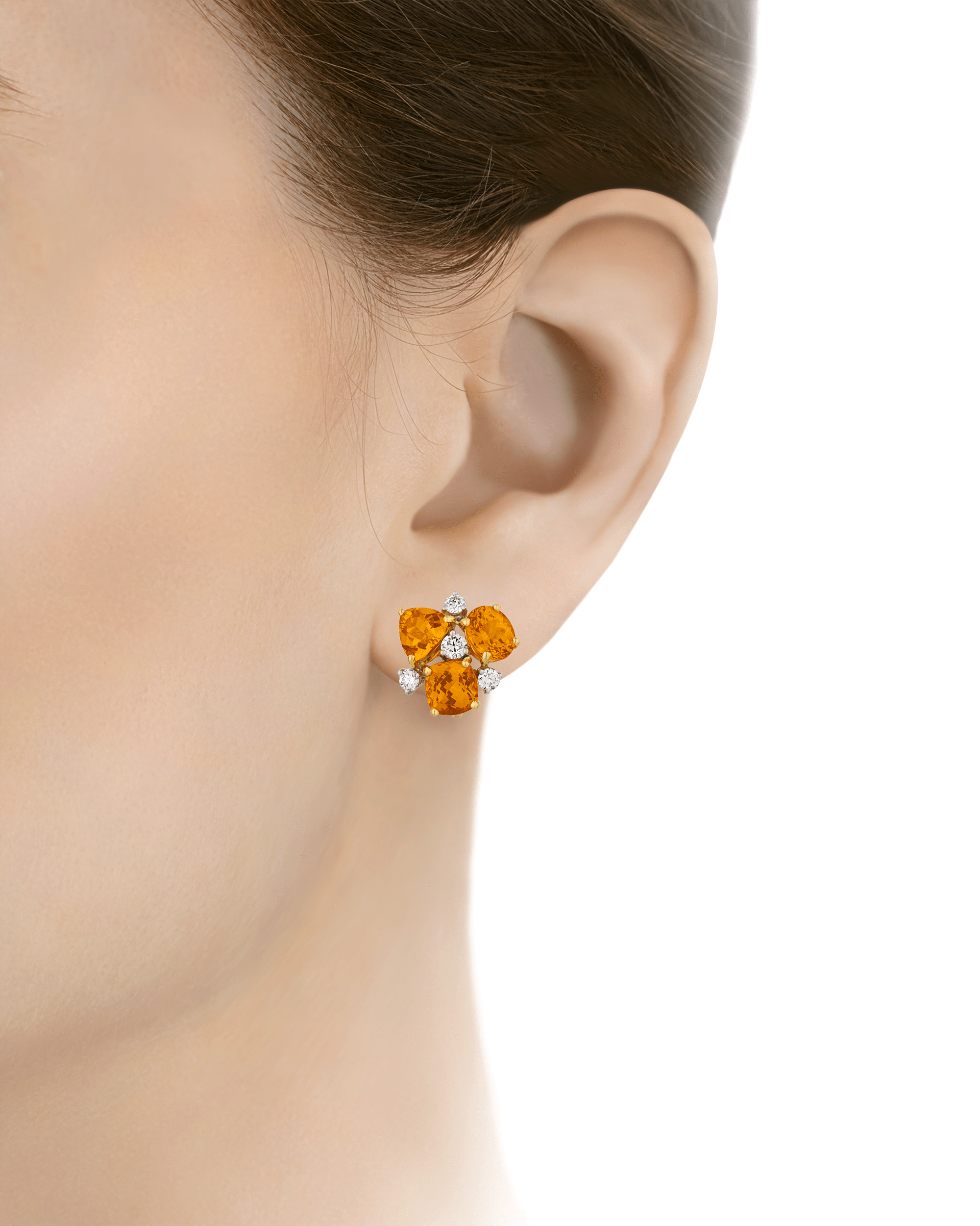 Oscar Heyman Mandarin Garnet Earrings, 9.54 Carats