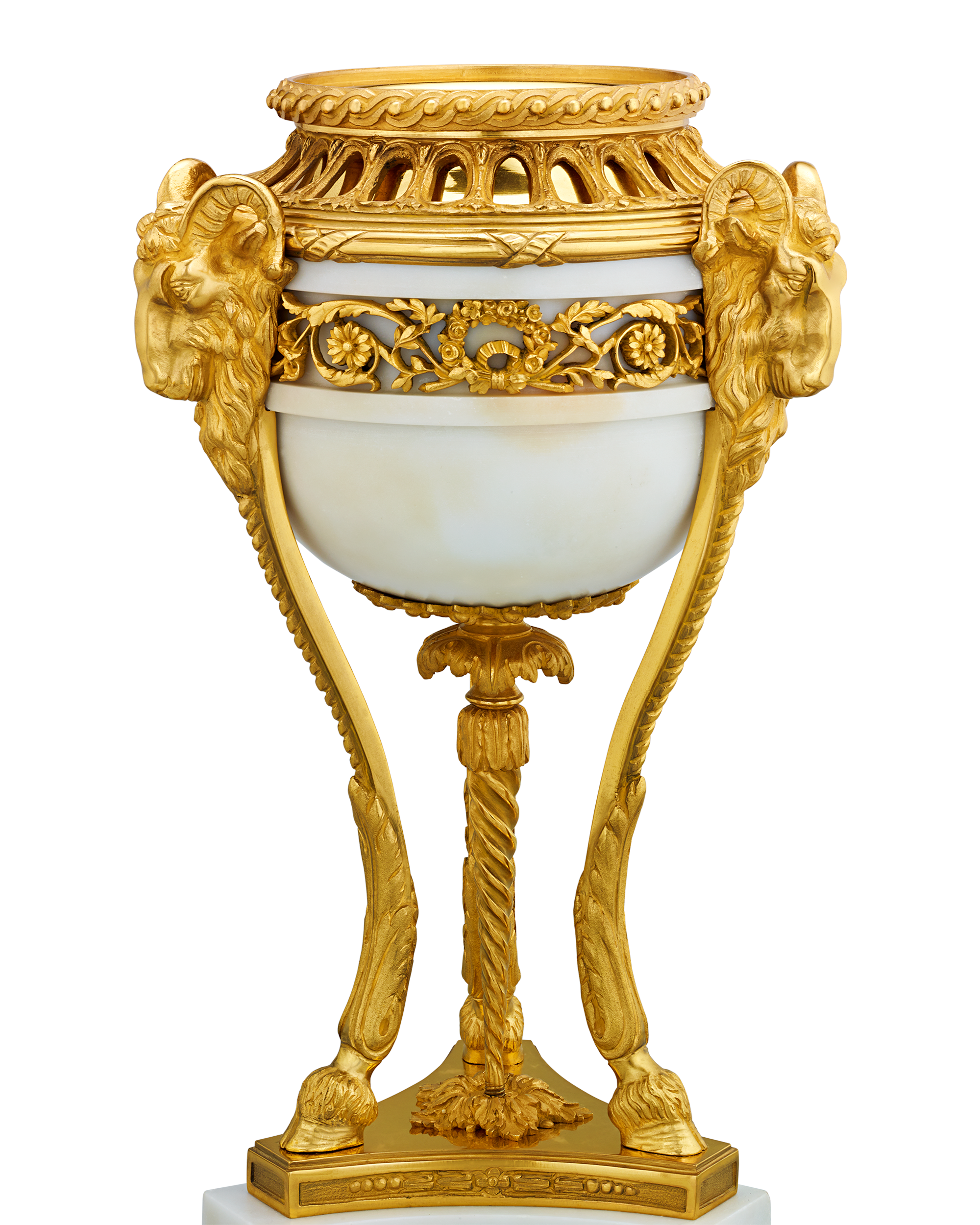 Louis XVI Style Gilt Marble Vases