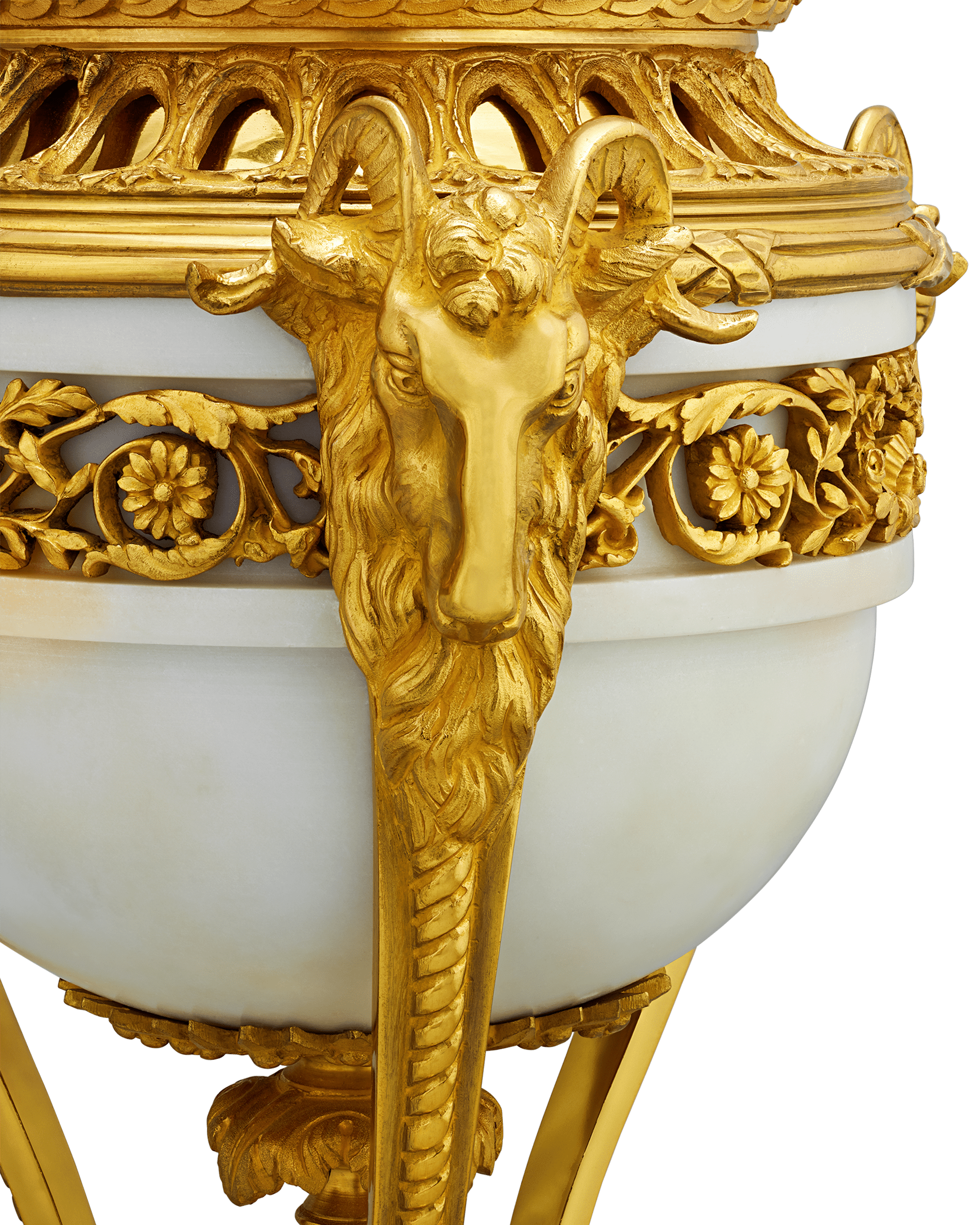 Louis XVI Style Gilt Marble Vases