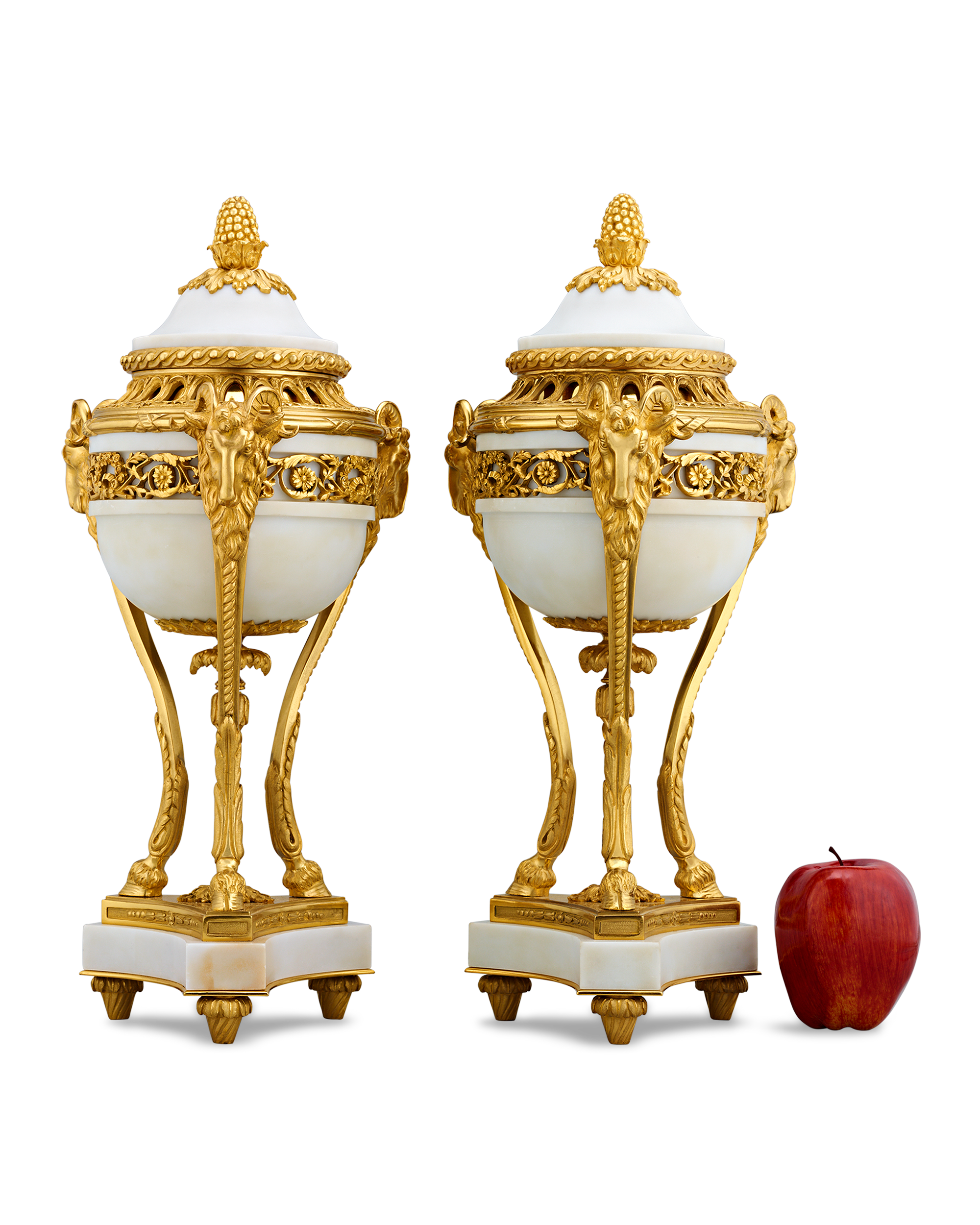 Louis XVI Style Gilt Marble Vases