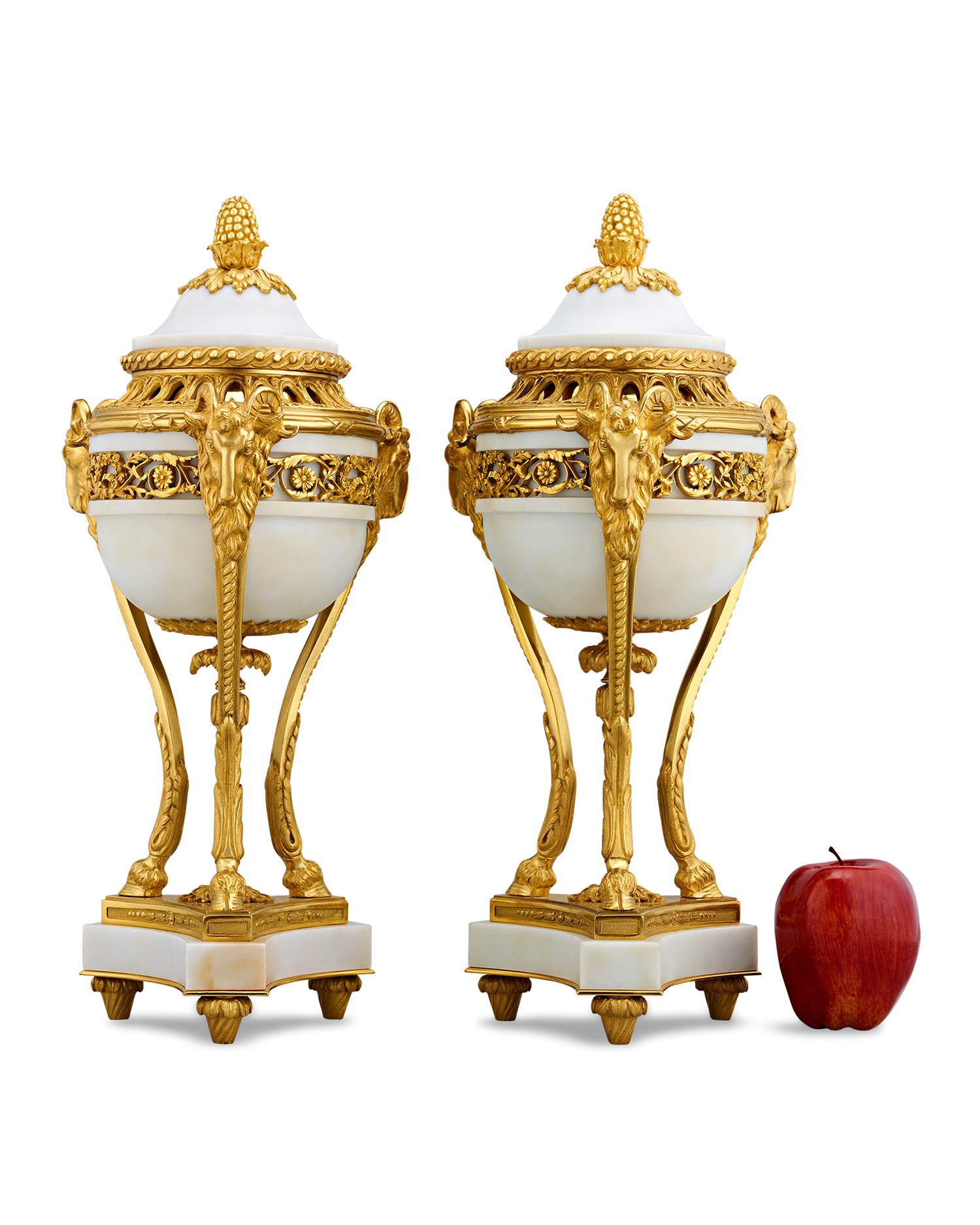 Louis XVI Style Gilt Marble Vases