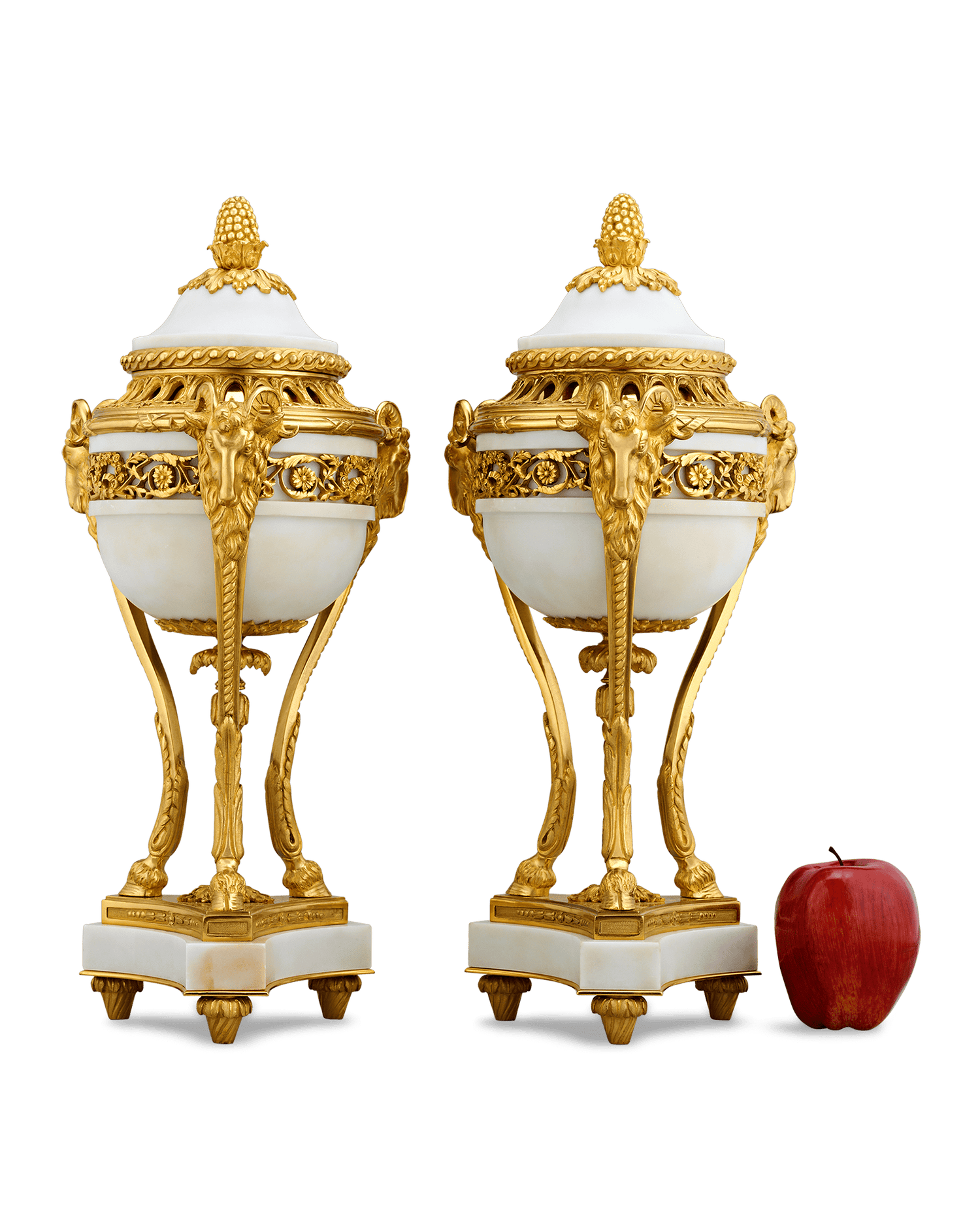 Louis XVI Style Gilt Marble Vases