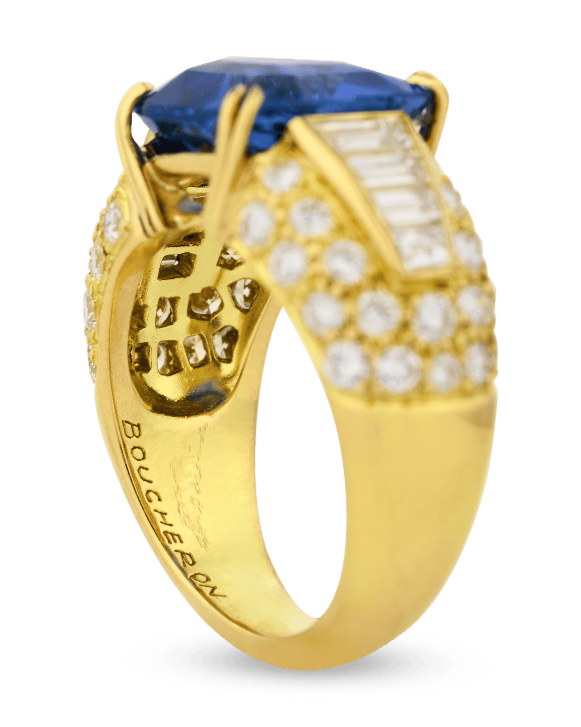 Boucheron Untreated Burma Sapphire Ring, 7.11 Carats