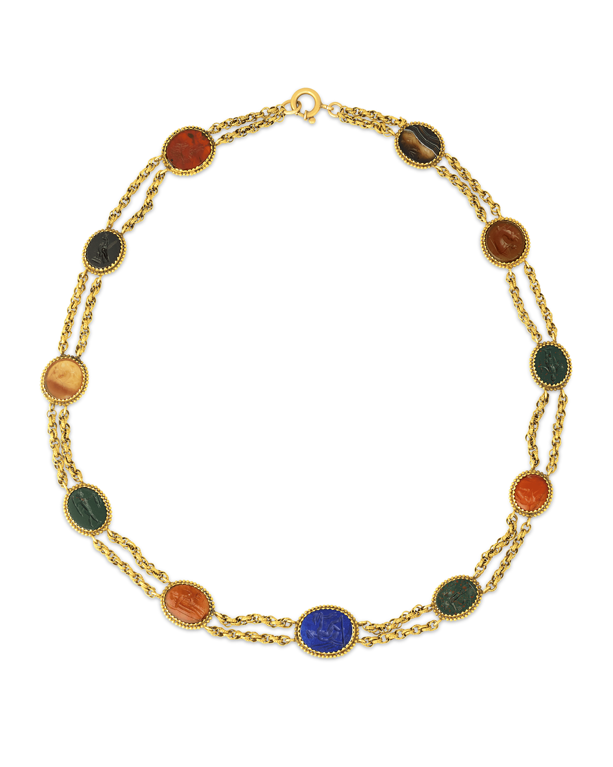 Roman Intaglio Gemstone Necklace