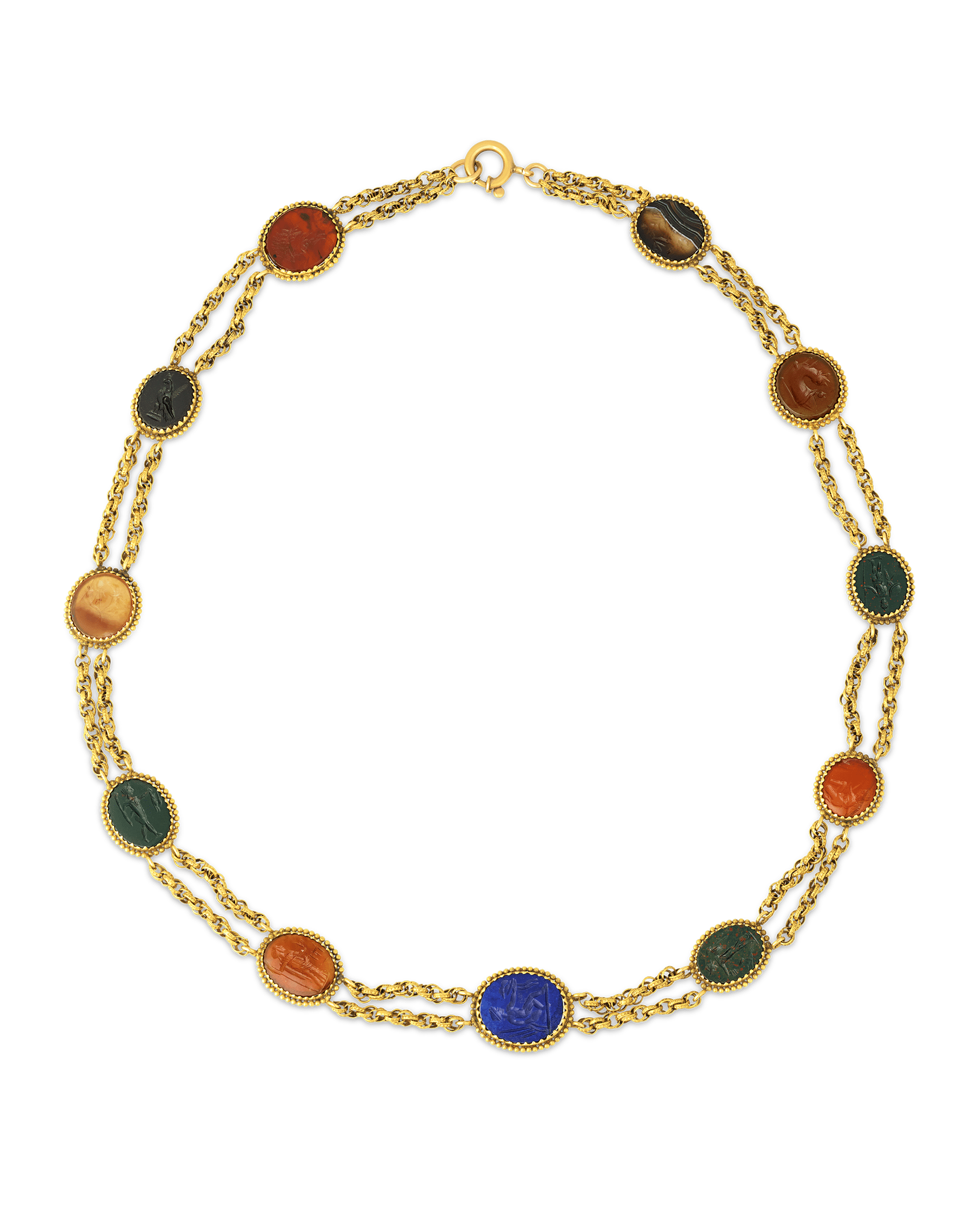 Roman Intaglio Gemstone Necklace