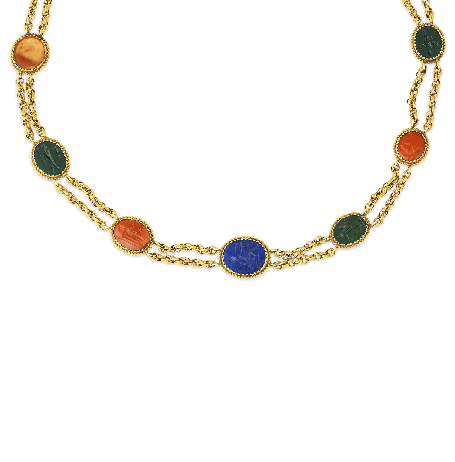 Roman Intaglio Gemstone Necklace