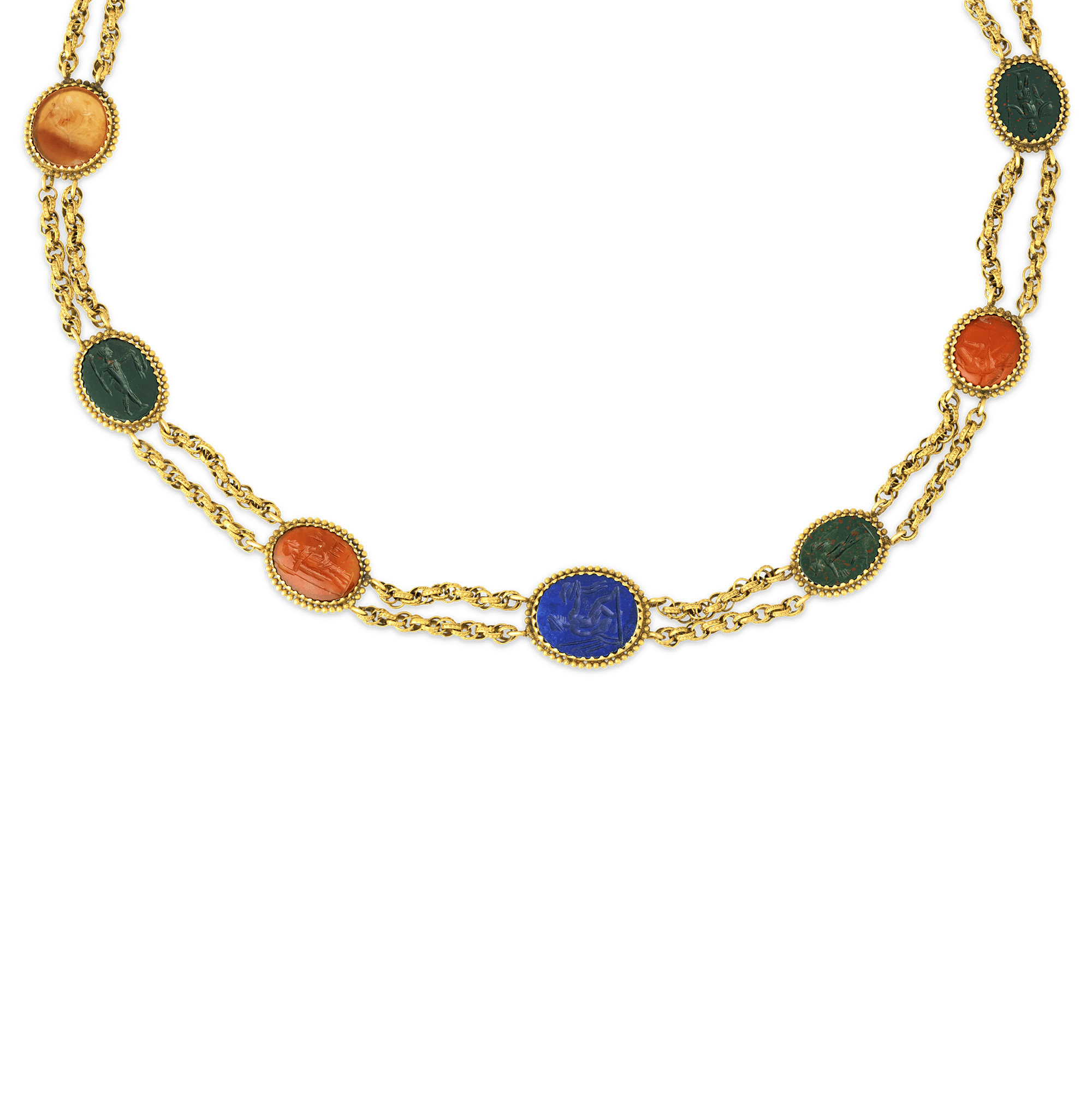 Roman Intaglio Gemstone Necklace